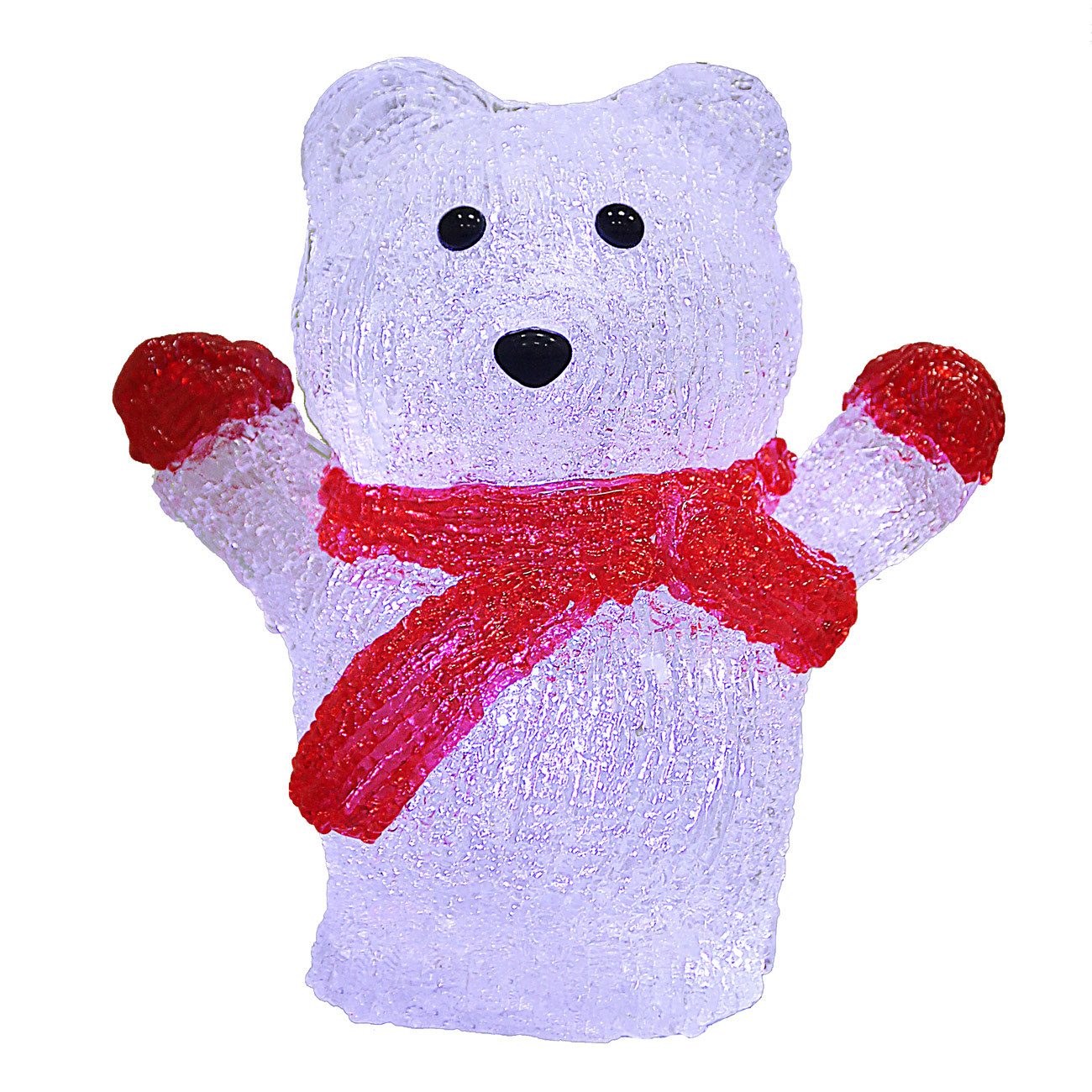 Deuba Dekofigur, Acryl Figur mit LED Weihnachtsmann 18x14x9cm Batterie Weihnachtsdeko