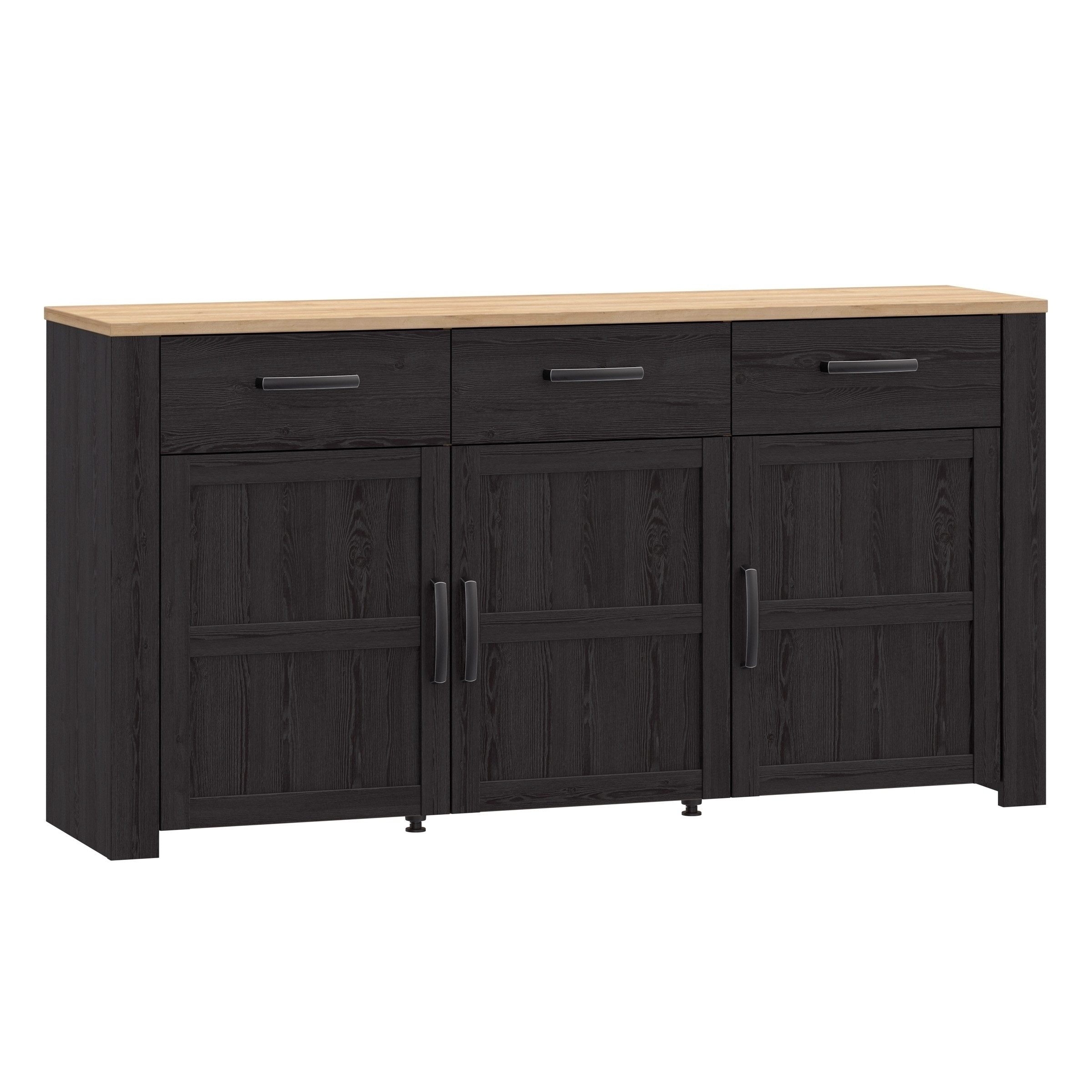 PREISBRECHER Sideboard BOHOL, in Eiche Dekor / Cabezone - 166,1x87x42cm (BxHxT)