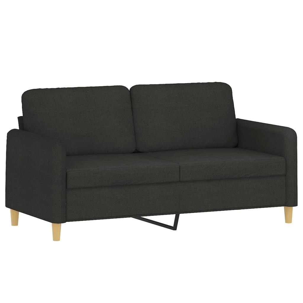 vidaXL Sofa 2-Sitzer-Sofa Schwarz 140 cm Stoff