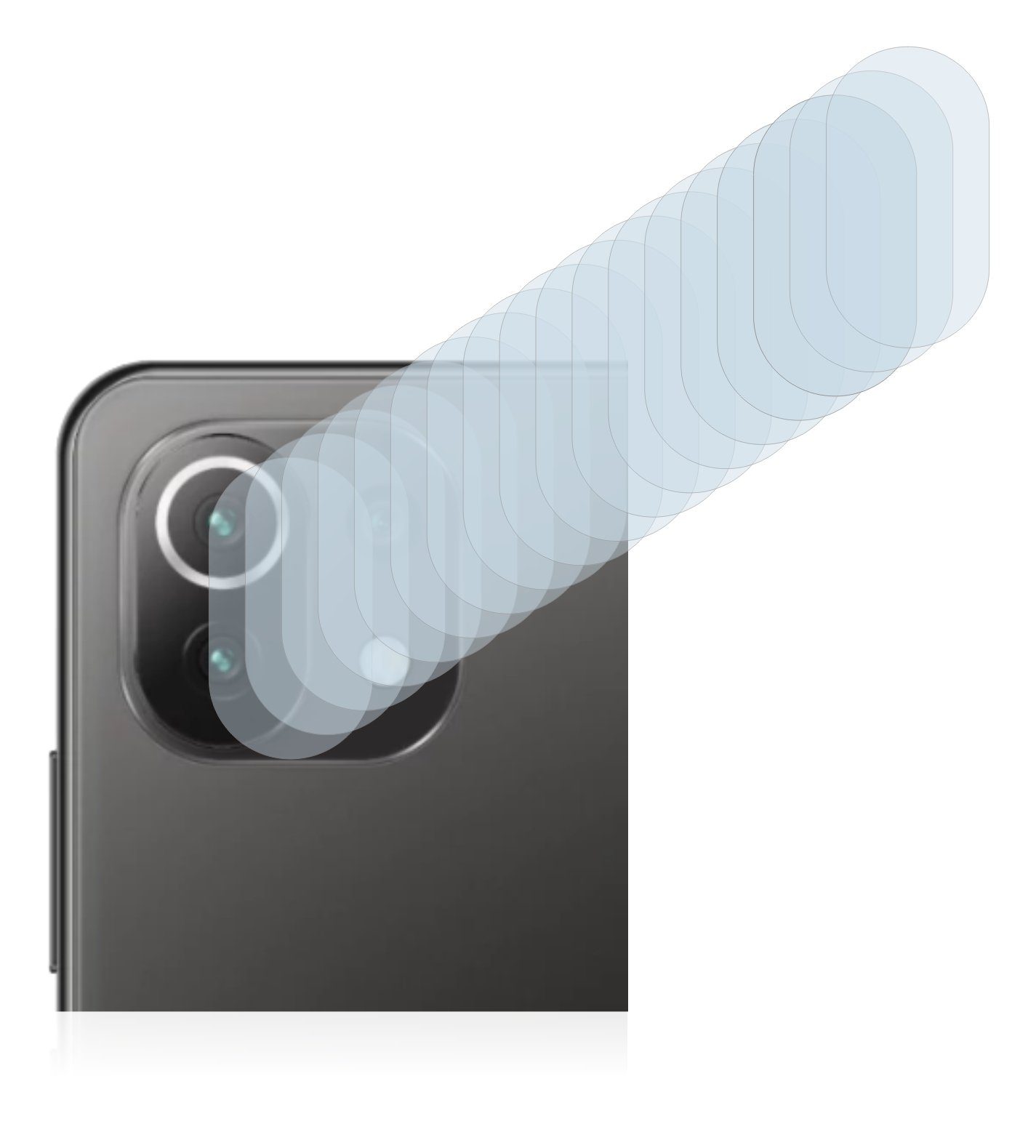 Savvies »Schutzfolie« für Xiaomi Mi 11 Lite 5G (NUR Kamera),  Displayschutzfolie, 18 Stück, Folie klar