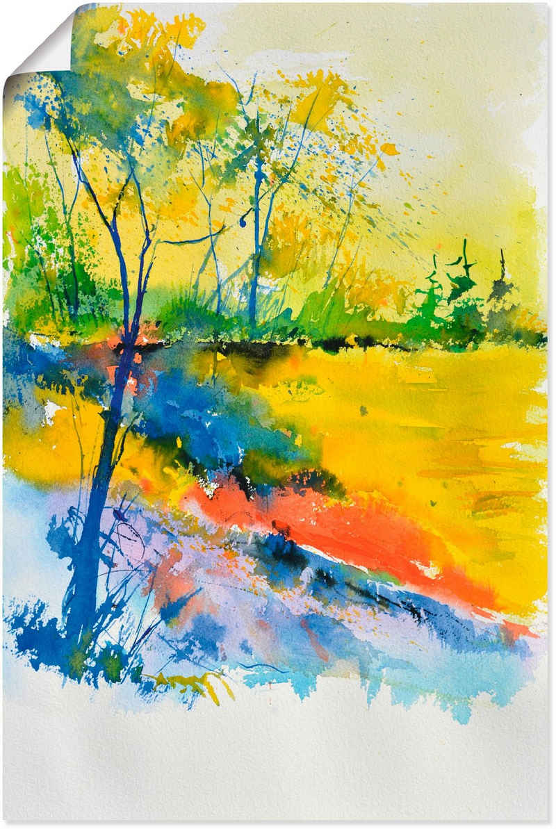 Artland Wandbild Landschaft im Sonnenlicht, Wald (1 St), als Alubild, Outdoorbild, Leinwandbild, Poster, Wandaufkleber
