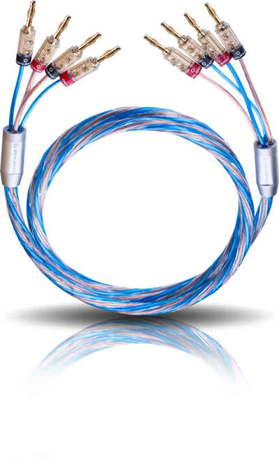 Oehlbach Bi-Tech 4.4 L Exellentes Bi-Amping Lautsprecherkabel-Set mit Kabelschuhen 2x2,5mm² + 2x4,0mm², 1 Paar Audio-Kabel, 4 x Kabelschuh, 4 x Kabelschuh (200 cm)