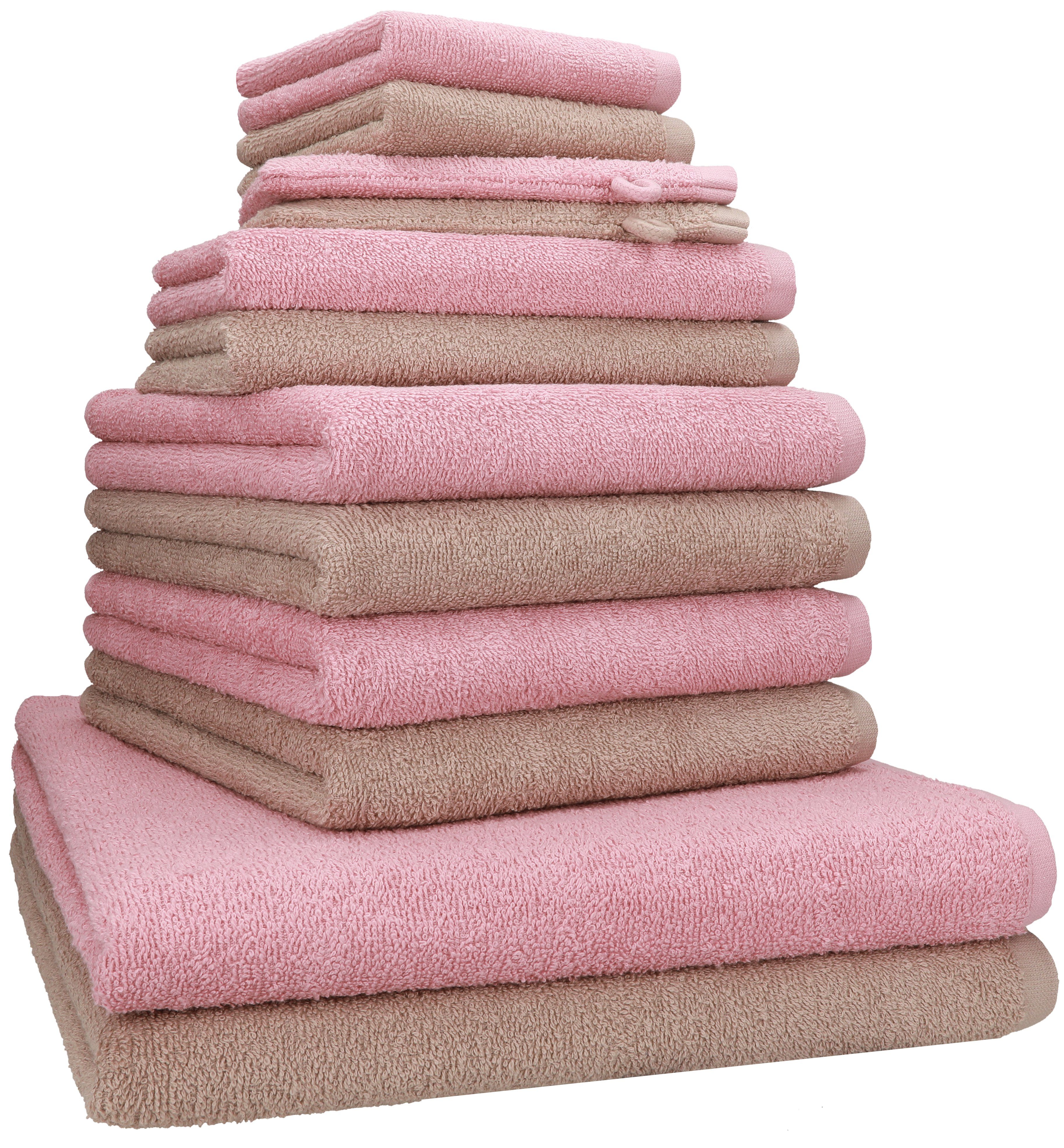 Betz Handtuch Set 12 TLG. Handtuch Set BERLIN Farbe Cappuccino - Lotus, 100% Baumwolle (12 Teile, 12-St)