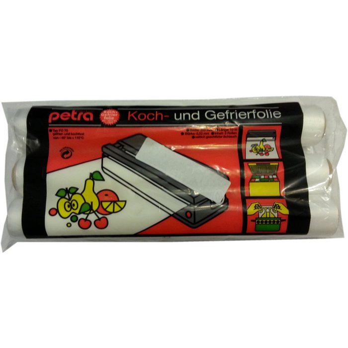 Petra Vakuumbehälter Petra-electric Koch- und Gefrierfolie 3 Rollen-40°C bis +110°C gefrier und kochfest Stärke 0 03mm (3-tlg)