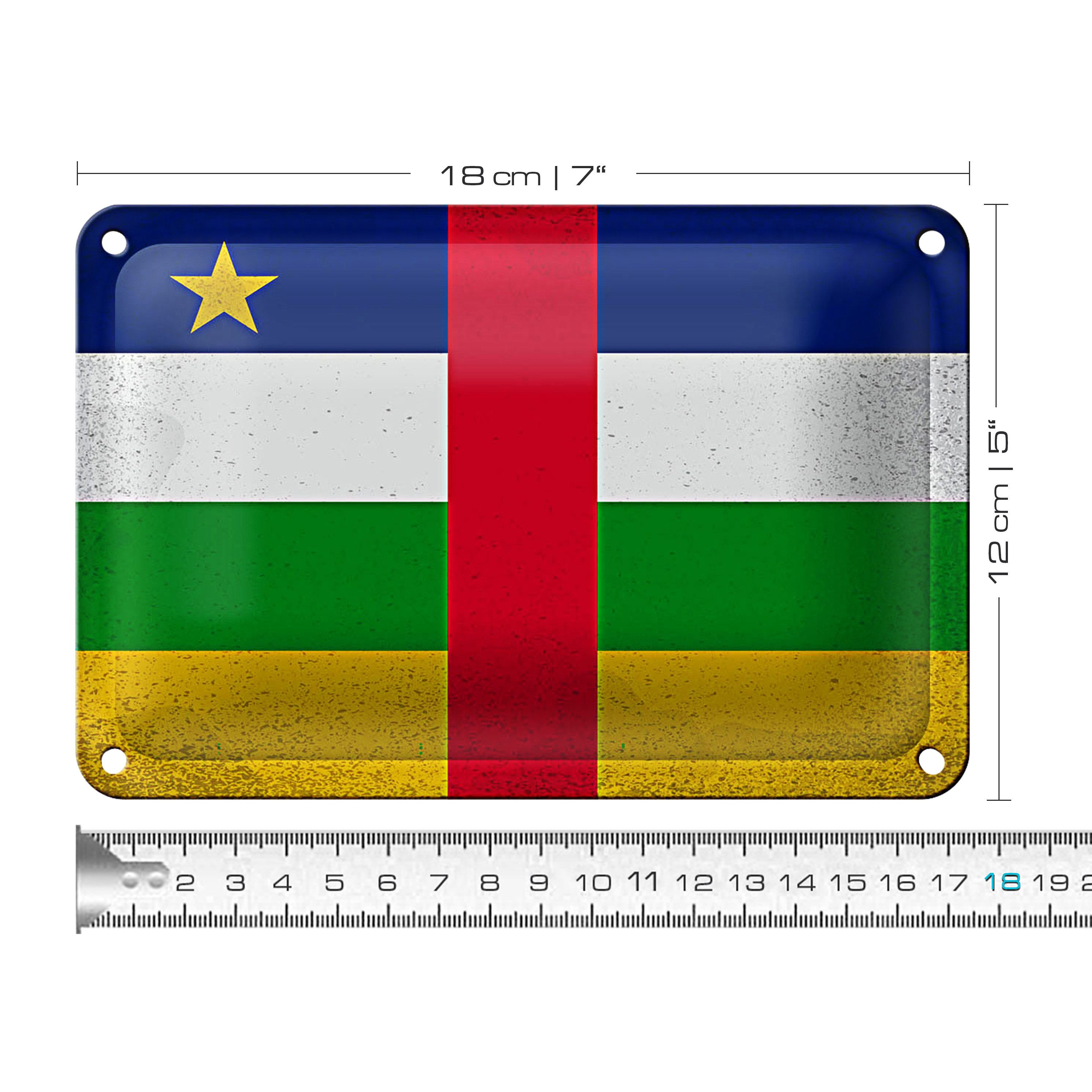 Roomando Metallschild Flagge Zentralafrikanische Republik 18x12cm VI