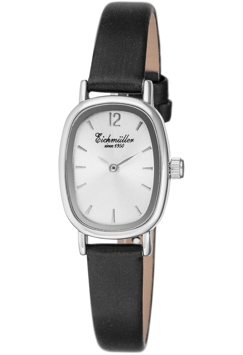 Eichmüller Quarzuhr Klassische Damenuhr RE1089 Silberfarben Schwarz 20x26 mm