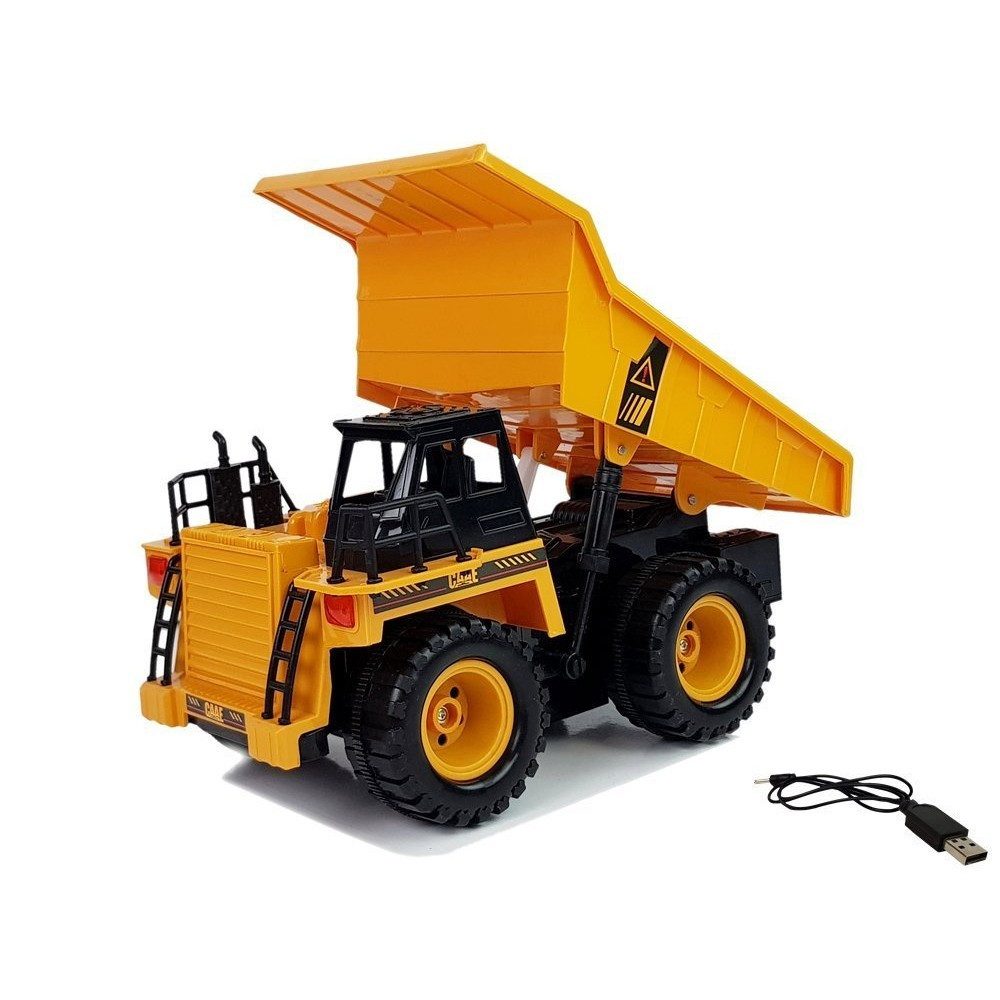 LEAN TOYS Anhänger Muldenkipper Baufahrzeug Gestensteuerung, Spar-Set, 1-tlg., 27 x 15 x 16 cm fahrbar, Gestensteuerung 2,4 GHz, 25 m Reichweite, Kippmulde