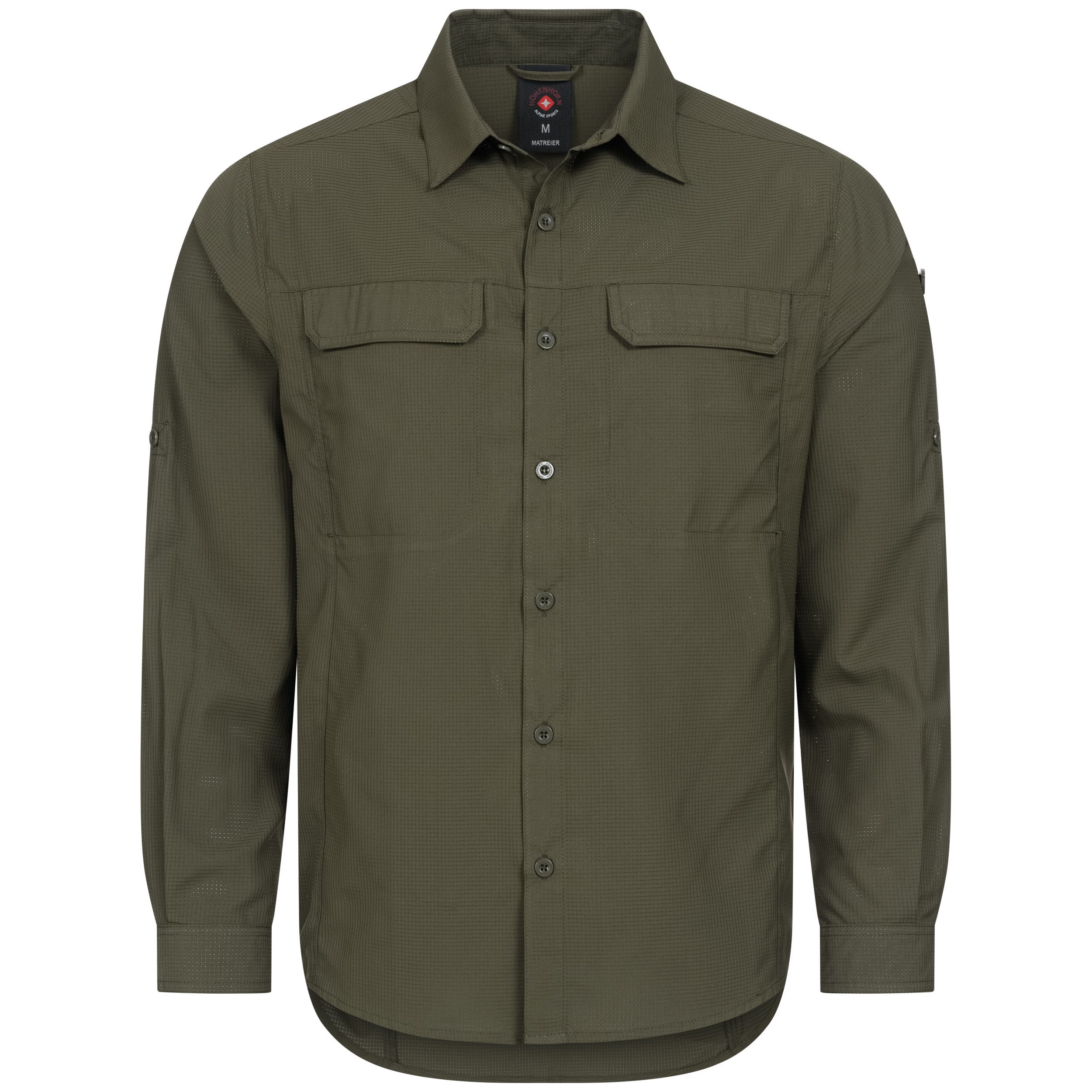 Höhenhorn Funktionshemd Matreier Herren Hemd Langarm Funktionshemd Atmungsaktiv für Männer Button-Down-Hemd, Outdoor, Angelhemd
