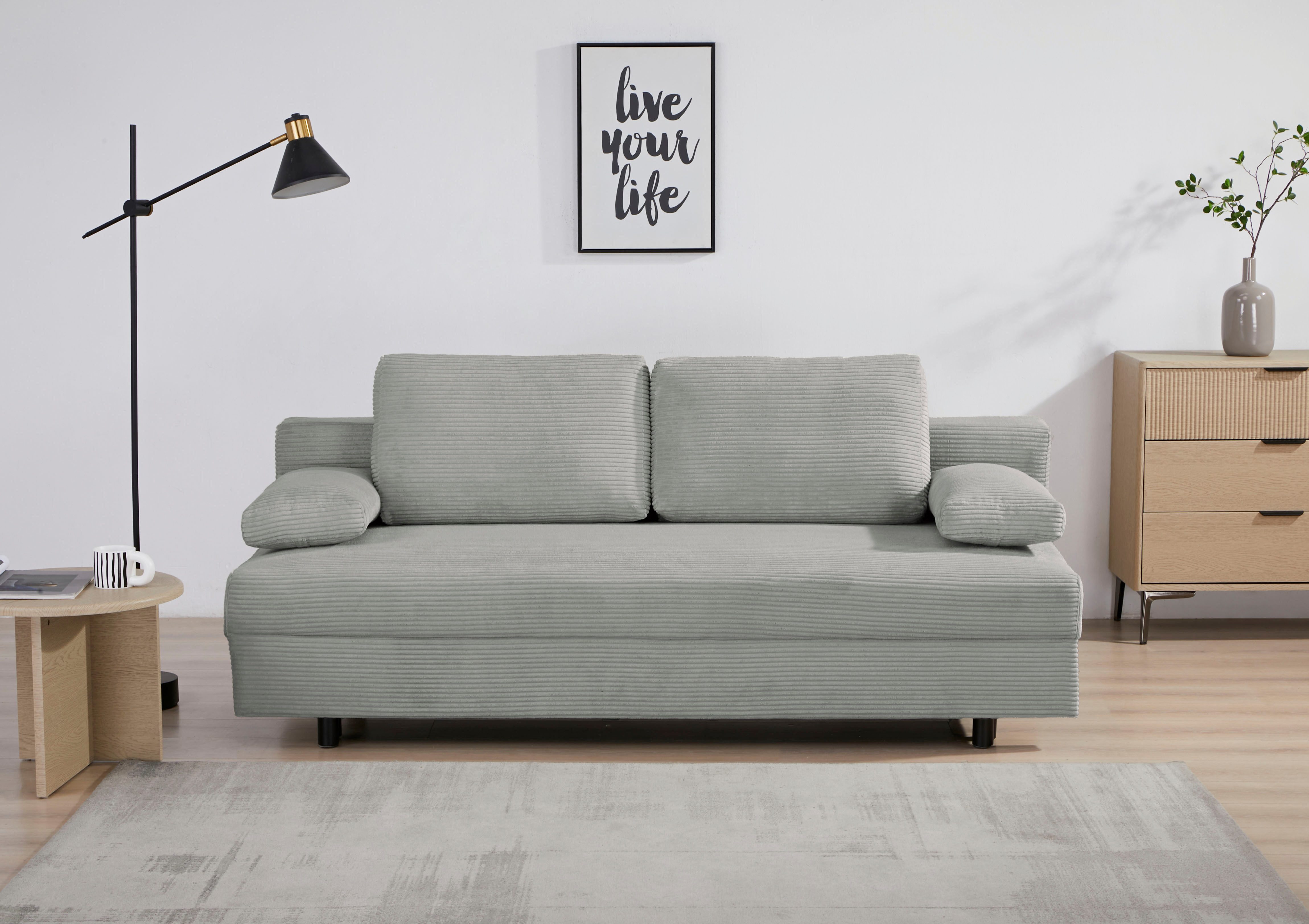 Schlafsofa ONNIKO Cord, Breite: 192 cm, Liegefläche 121x192 cm, softer Cord-Bezug