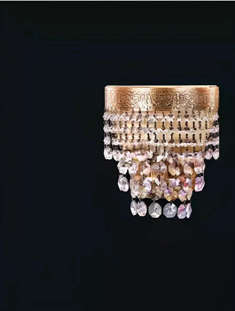 JVmoebel Wandleuchte Kristall-Wandlampe in Gold mit luxuriösem Design, Keine Funktionen, Leuchtmittel wechselbar, Made in Europa