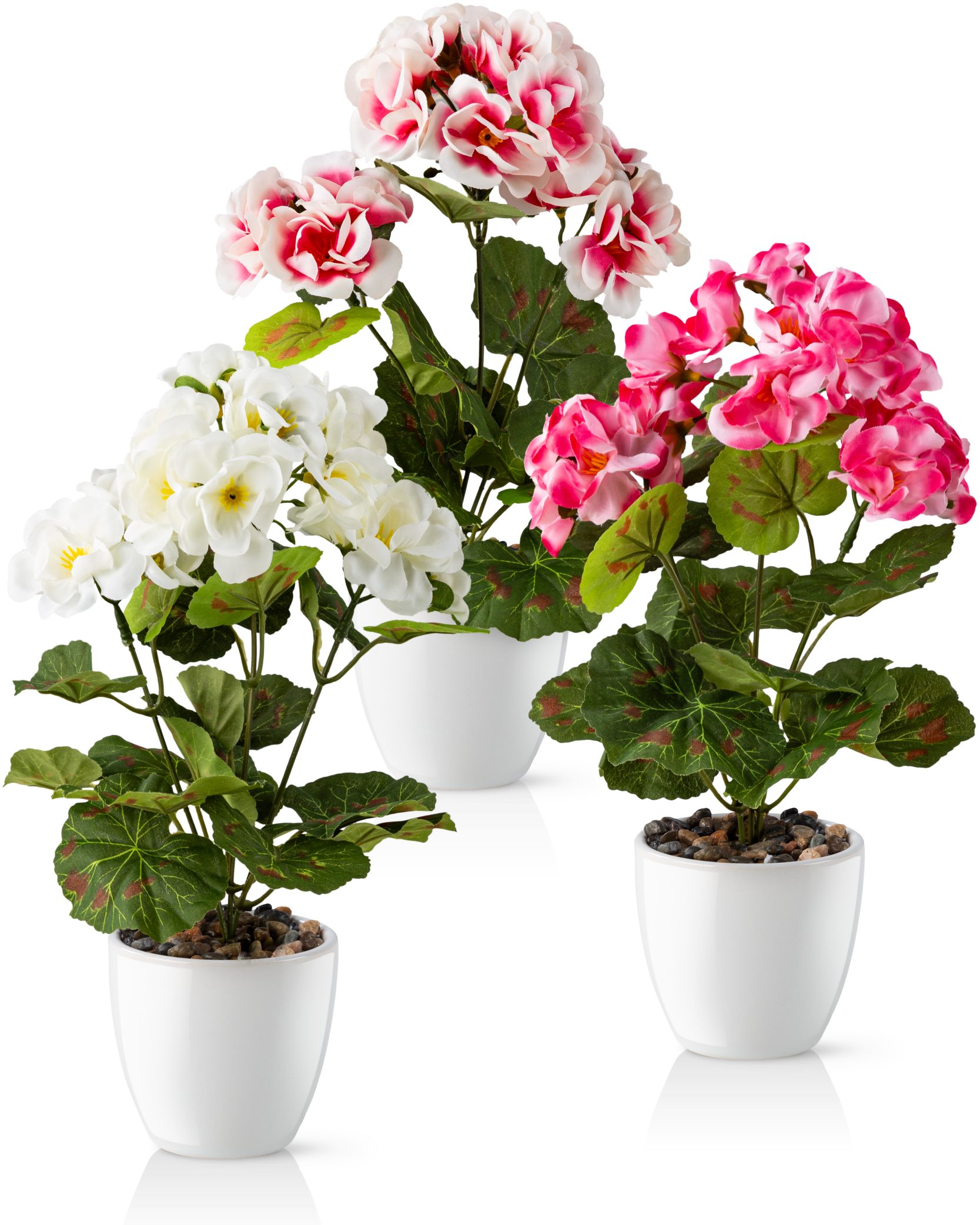 Kunstblume Kunstblumen im Topf, Künstliche Blumen wie echt, Deko Blumen Geranie, Kamelie, Orchidee, Azalee, Veilchen, PASCH, Hochwertiger Keramiktopf