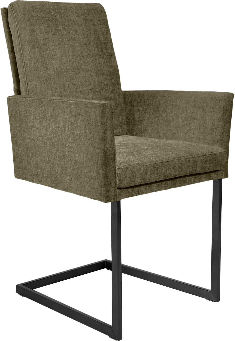 K+W Komfort & Wohnen Armlehnstuhl, stabiles Hochkantrohr, Untergestell in Edelstahloptik oder schwarz