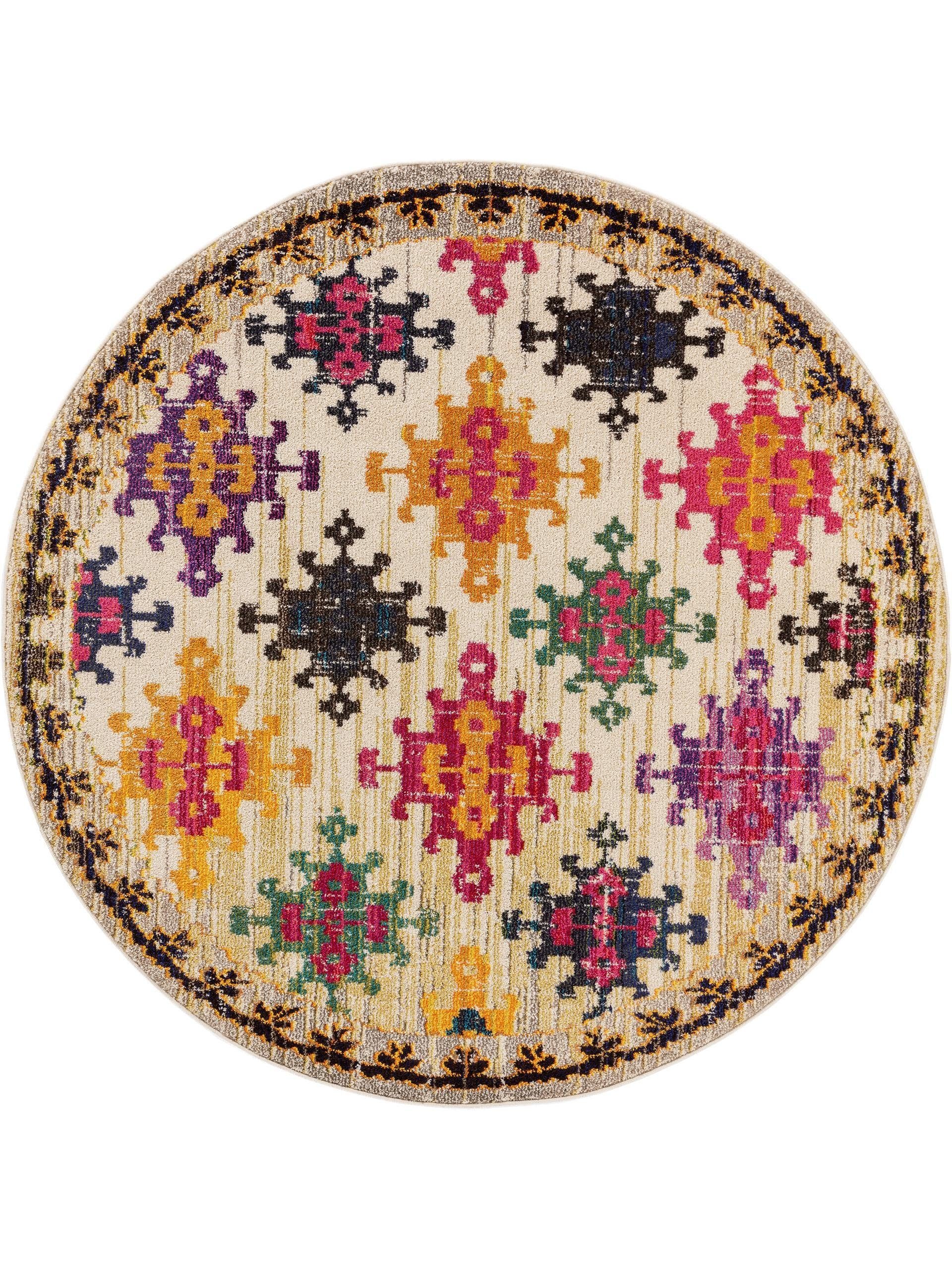Teppich Casa, benuta, rund, Höhe: 11 mm, Kunstfaser, Berber, Ethno-Style, Wohnzimmer