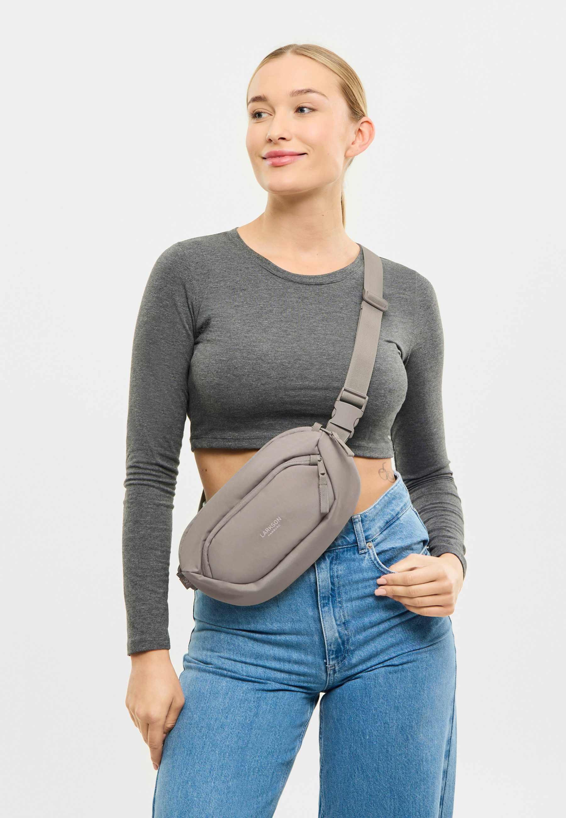 LARKSON Gürteltasche Helge Large Bauchtasche mit RFID-Blocker für (1-tlg), Anti-Diebstahl-Loops über Reißverschluss, Wasserabweisend