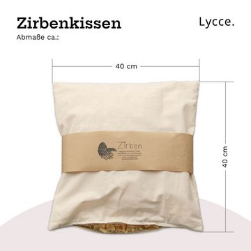 Lycce Kissenfüllung Zirbenkissen aus natürlicher Bio-Baumwolle mit Zirbenholz-Füllung