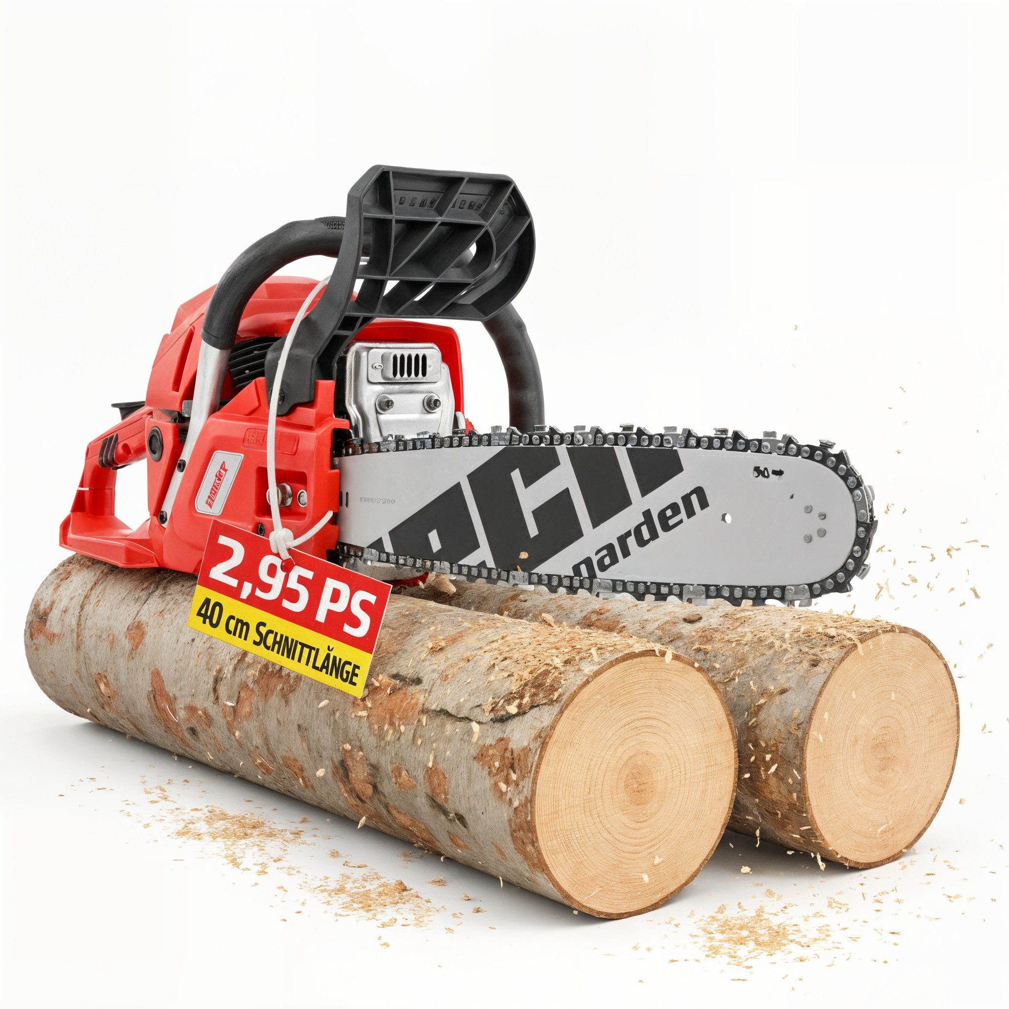 Hecht Benzin-Kettensäge Motorsäge 56, 40 cm Schnittlänge, Kettenölung, 45 cm Schwertlänge, 2,95 PS, 12.000 U/min, 56,5 cm³, 21,8 m/s