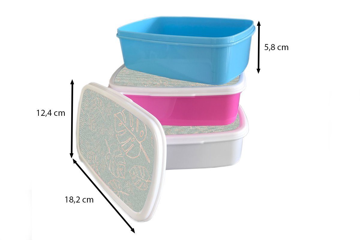 und Lunchbox für - Mädchen Rosa, - (2-tlg), und Jungs Kinder Brotdose, weiß - Kunststoff, Blau Luxus Brotbox für Erwachsene, Muster MuchoWow