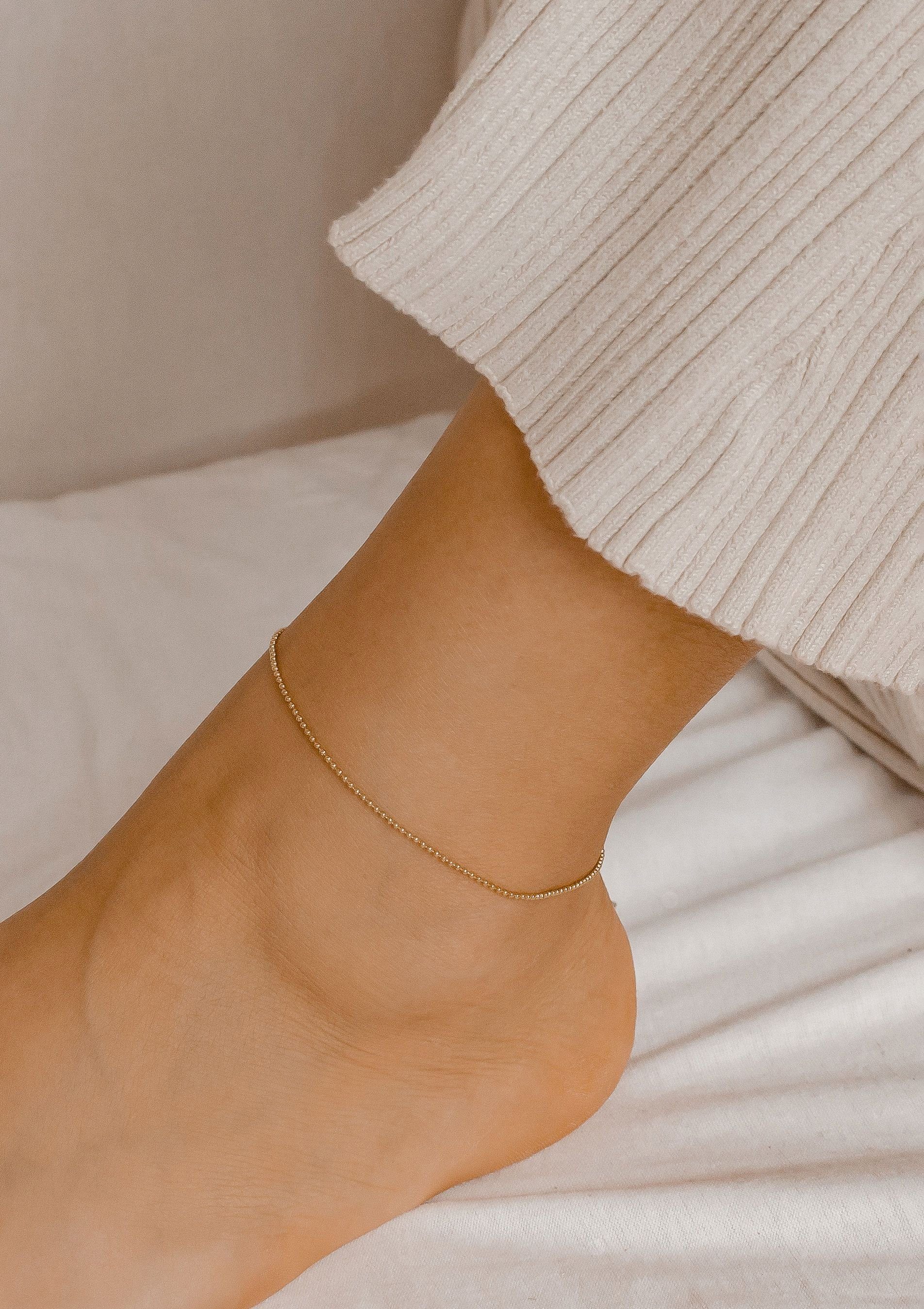 Hey Happiness Fußkette Damen Kugelkette Erbskette, günstig online kaufen
