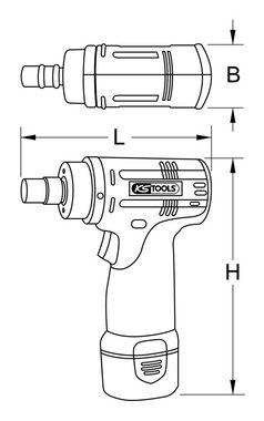 KS Tools Montagewerkzeug, B: 5 cm, L: 14.5 cm, Akku-Hochleistungs-Schleifer, 22.0 U/min 10,8V, m. 2 Akkus u. 1