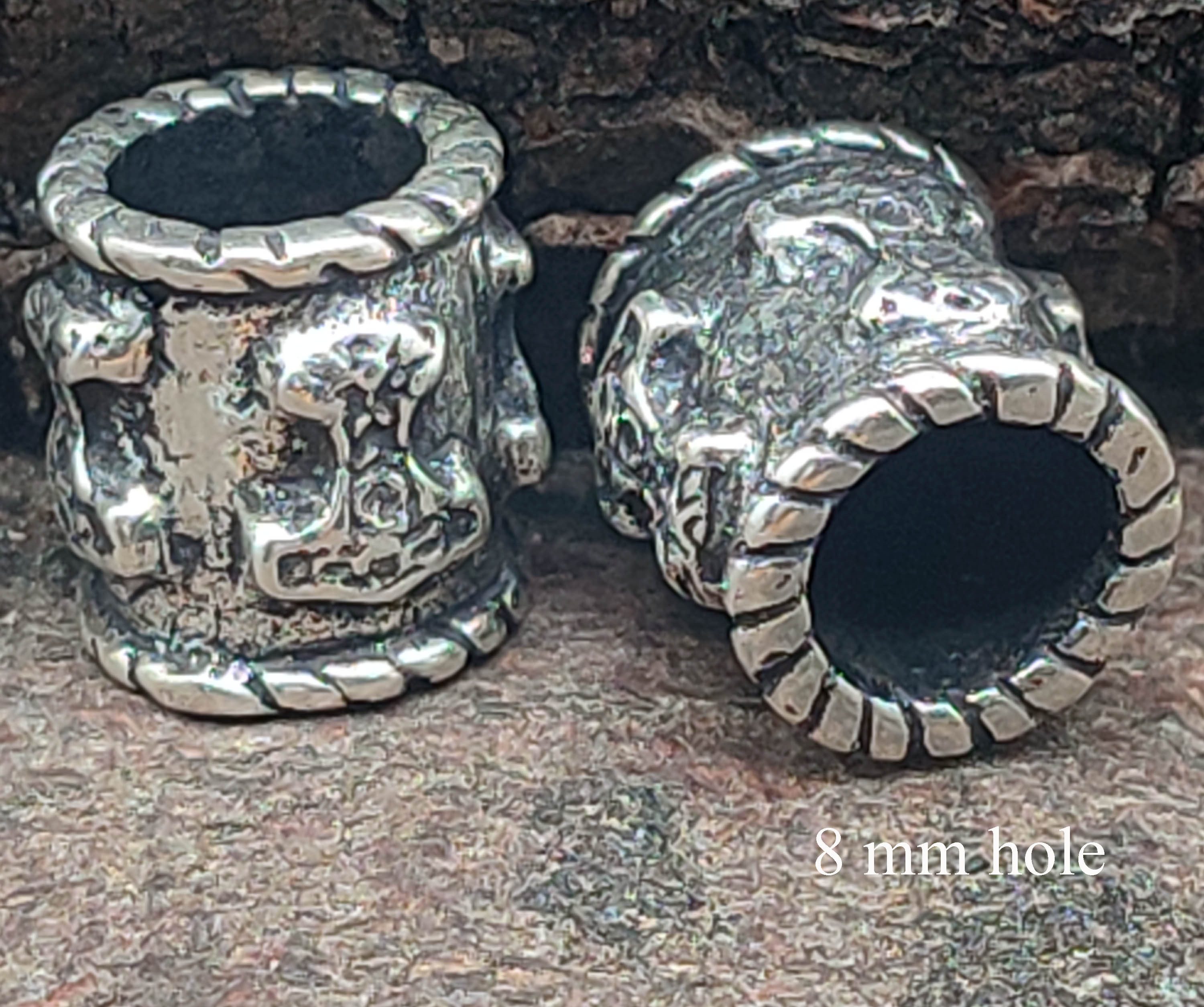 Kiss of Leather Bartstyling-Set Bartperle Silber 925 Thorshammer Wikinger Bartschmuck Bart Thorhammer