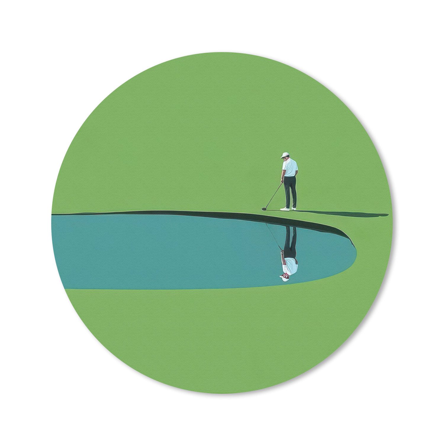 MuchoWow Mauspad Person - Welle - Wasser - Blau (1-St), Mousepad mit Rutschfester Unterseite, Gaming, Rund, 30x30 cm