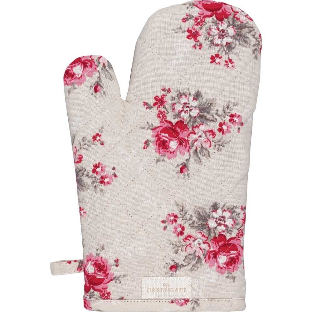 Greengate Topfhandschuhe Greengate Ofenhandschuh MARIE Beige mit Blumen