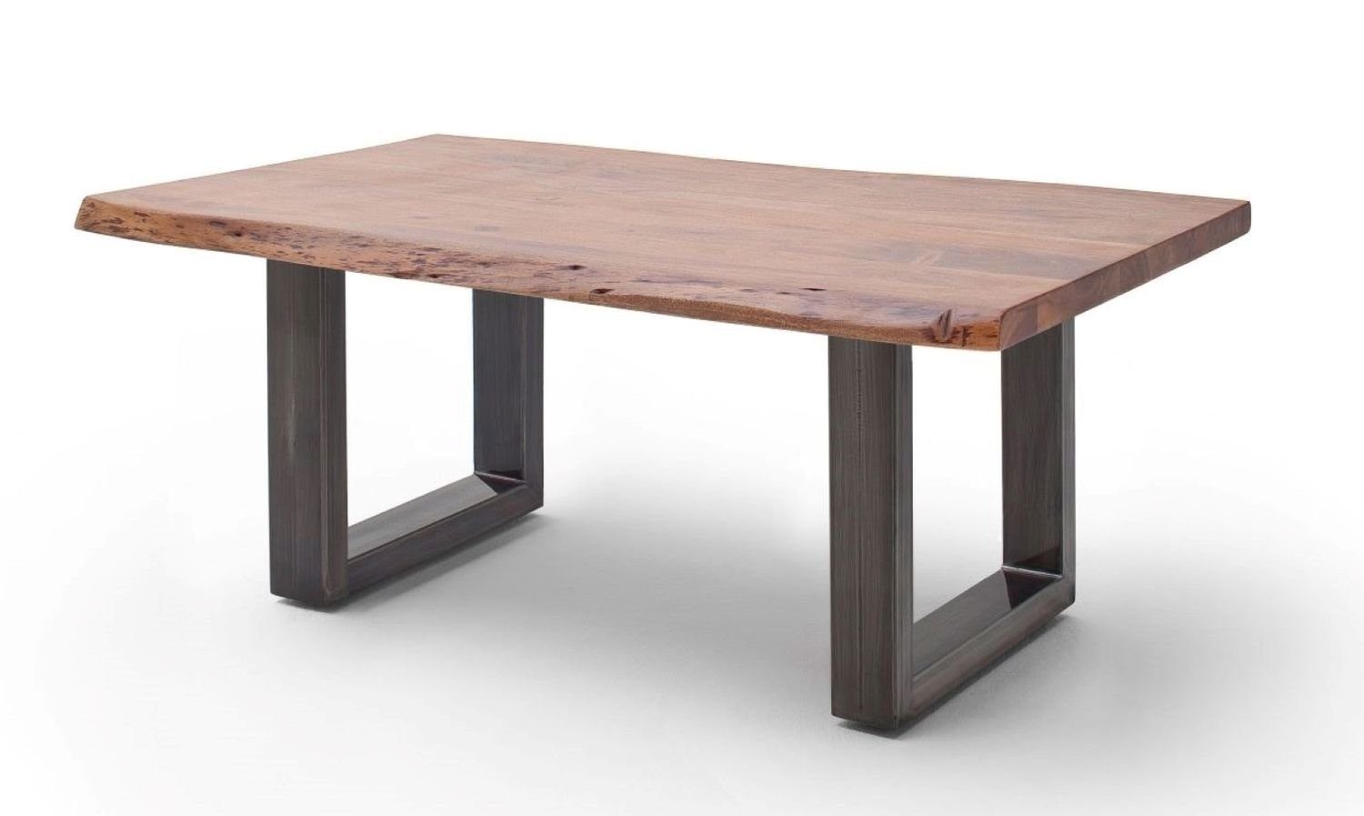 MCA furniture Couchtisch walnuss U-Form Cartagen, Akazie-massiv rechteckig Baumkante