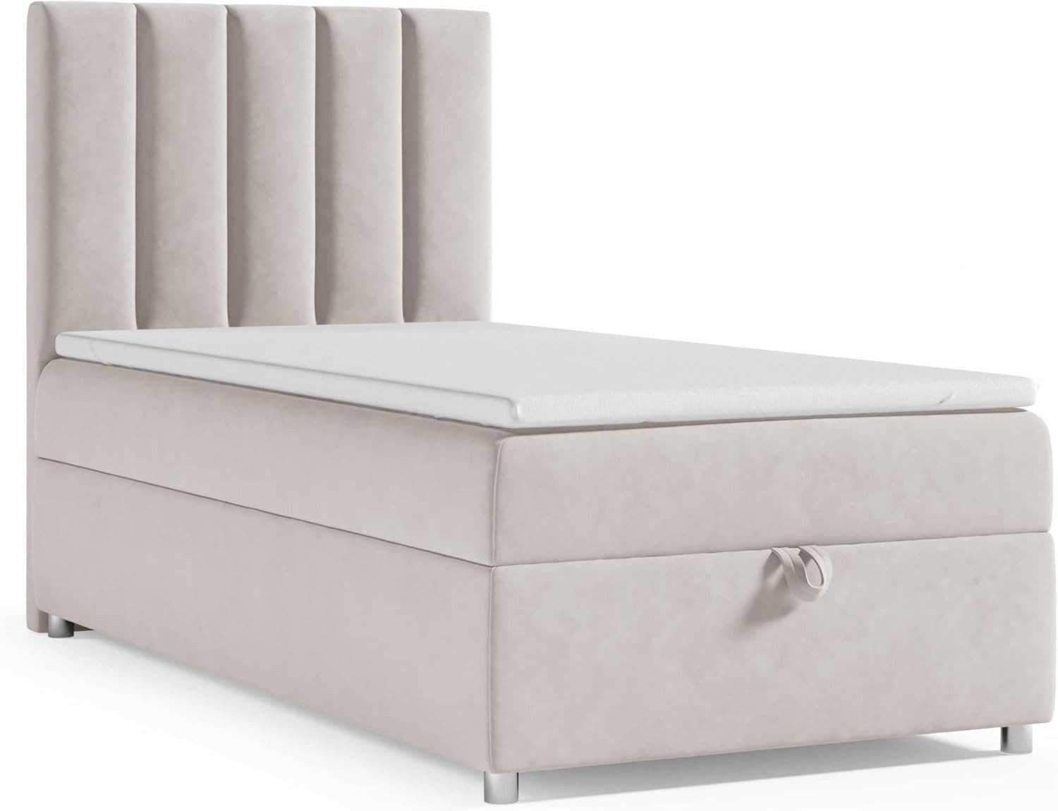 Best for Home Boxspringbett Trinity K10 SINGLE mit Bettkasten & Bonellfederkern, Komfort Topper H3 (Einzelbett, Polsterbett gepolstertes Kopfteil, Jugendbett, Kinderbett versch. Größen, 70x200 80x200 90x200 100x200 cm), mit oder ohne Topper, Flexible Liefermöglichkeiten, Handwerksqualität