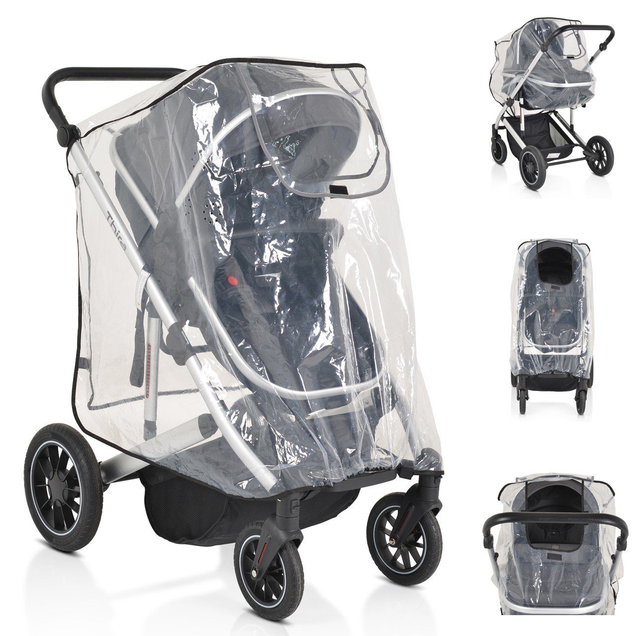 Moni Kinderwagen-Regenschutzhülle Kinderwagen-Regenschutz Bimbro, universal, Belüftungslöcher, für Einsitzer