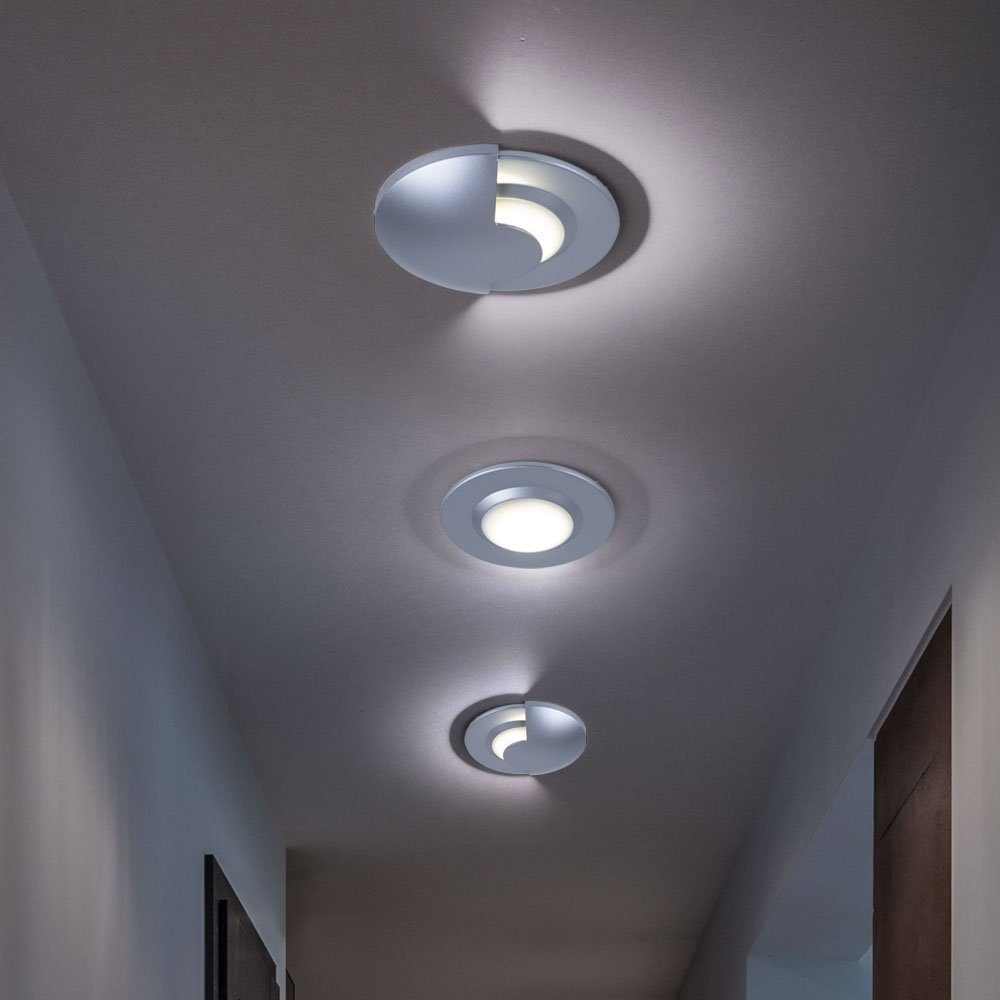 Paulmann LED Einbaustrahler, LED-Leuchtmittel fest verbaut, Kaltweiß, Tageslichtweiß, LED Einbaustrahler IP44 Badezimmerleuchte Deckenstrahler 3er Set