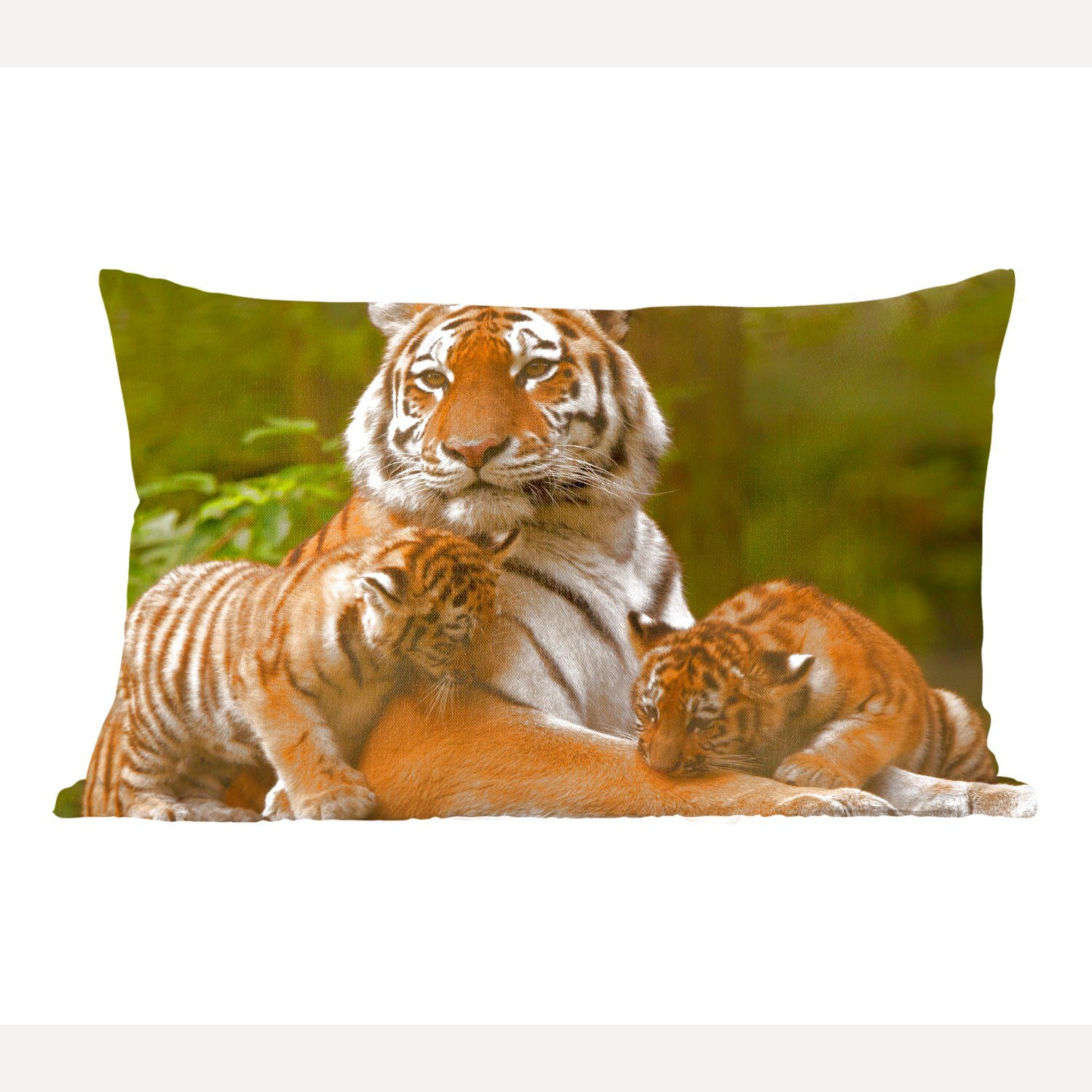 MuchoWow Dekokissen Tiger - Jungtiere - Natur, Wohzimmer Dekoration, Zierkissen, Dekokissen mit Füllung, Schlafzimmer