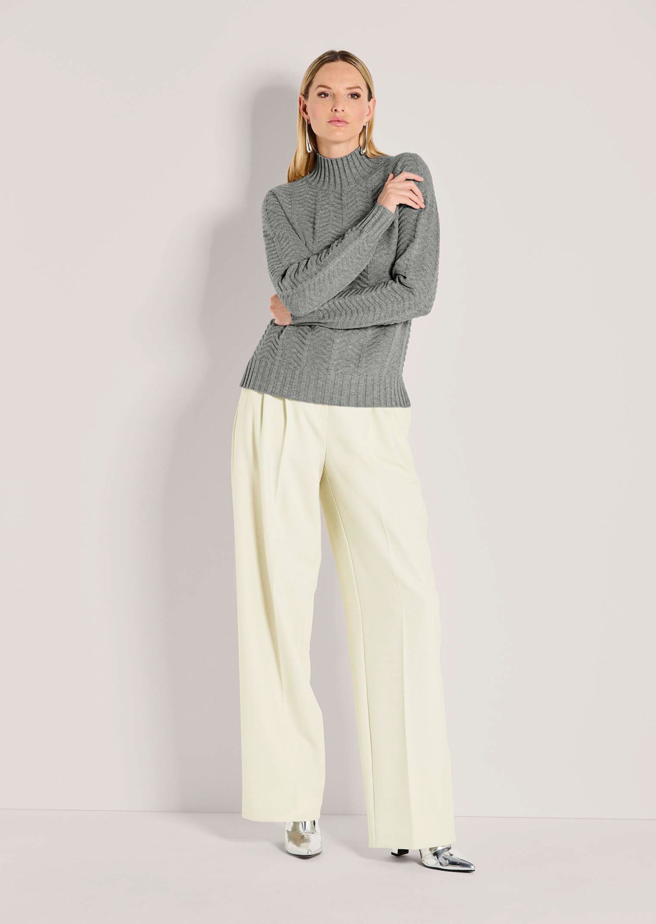 MADELEINE Strickpullover Eleganter Winterpullover mit Strukturstrick Fein g günstig online kaufen