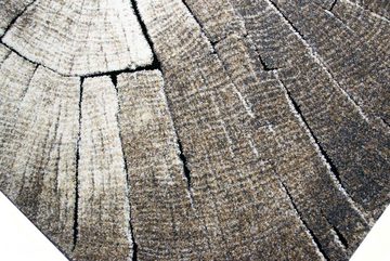 Teppich Designer Teppich Wohnzimmerteppich Kurzflor Baumstamm Holz Optik braun, Carpetia, rechteckig, Höhe: 14 mm