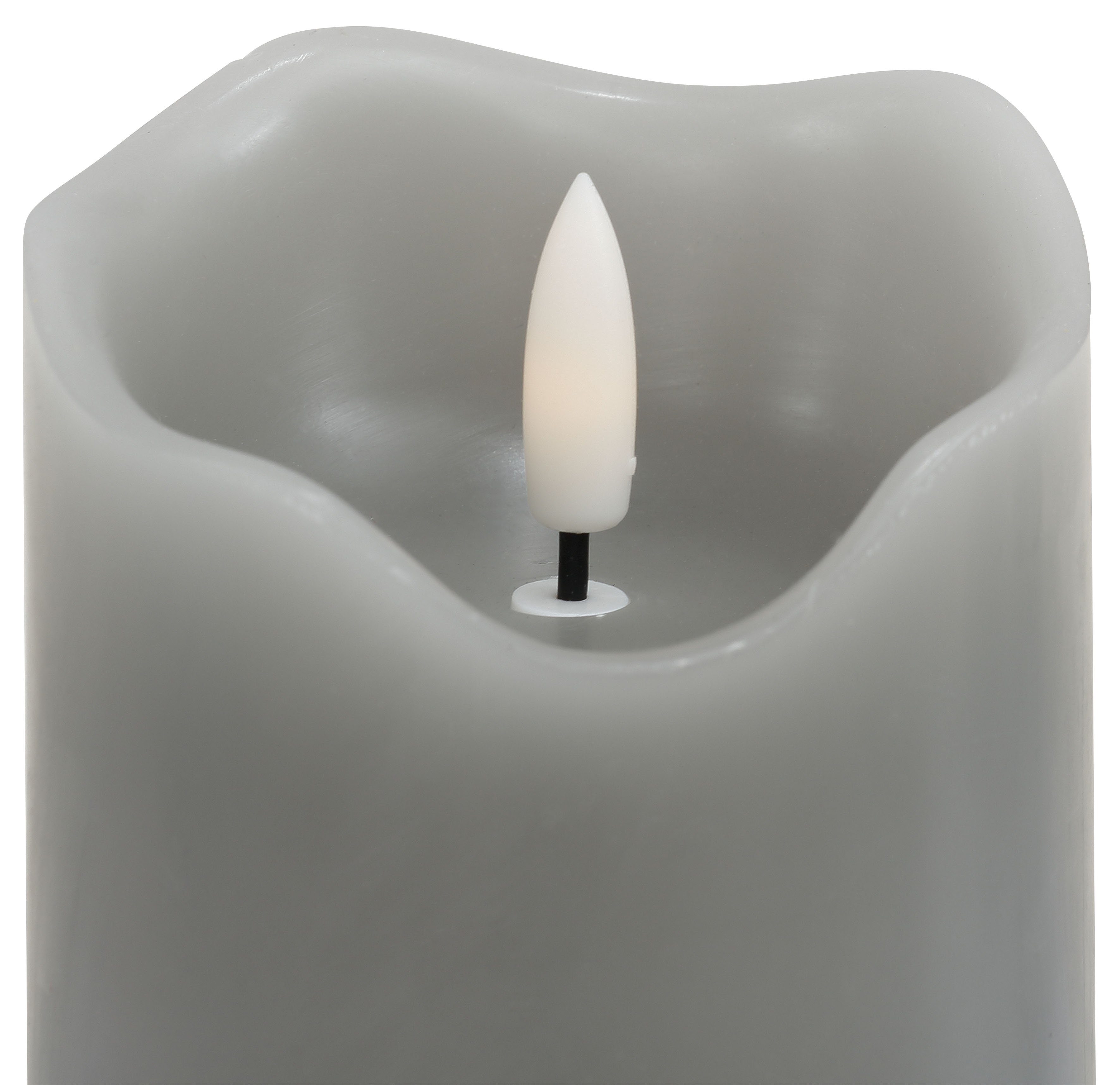 BONETTI LED Dekolicht Weihnachtsdeko, 3er Set, Timerfunktion, Warmweiß, LED-Kerze mit 3D Flamme und Timer