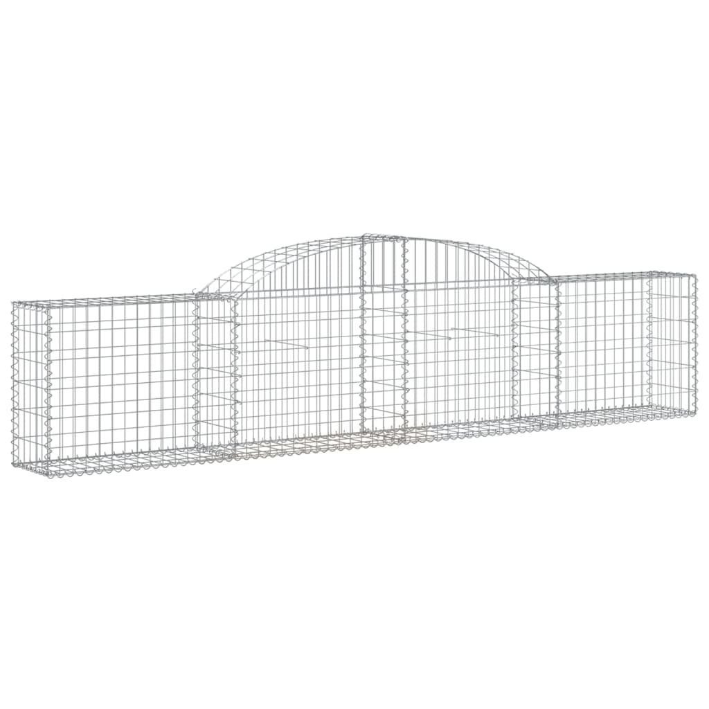 vidaXL Blumentopf Gabionen mit Hochbogen 10 Stk. 300x30x60/80 cm Verzinktes Eisen (10 St)