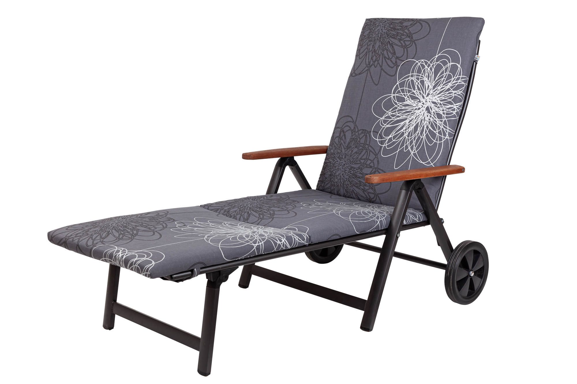 KETTtex Liegenauflage Rollliege Korsika 0519 grau-silber gemustert 204x60x4 cm KETTtex, (1 St), Halteband verstellbar Halteband verstellbar Halteband verstellbar