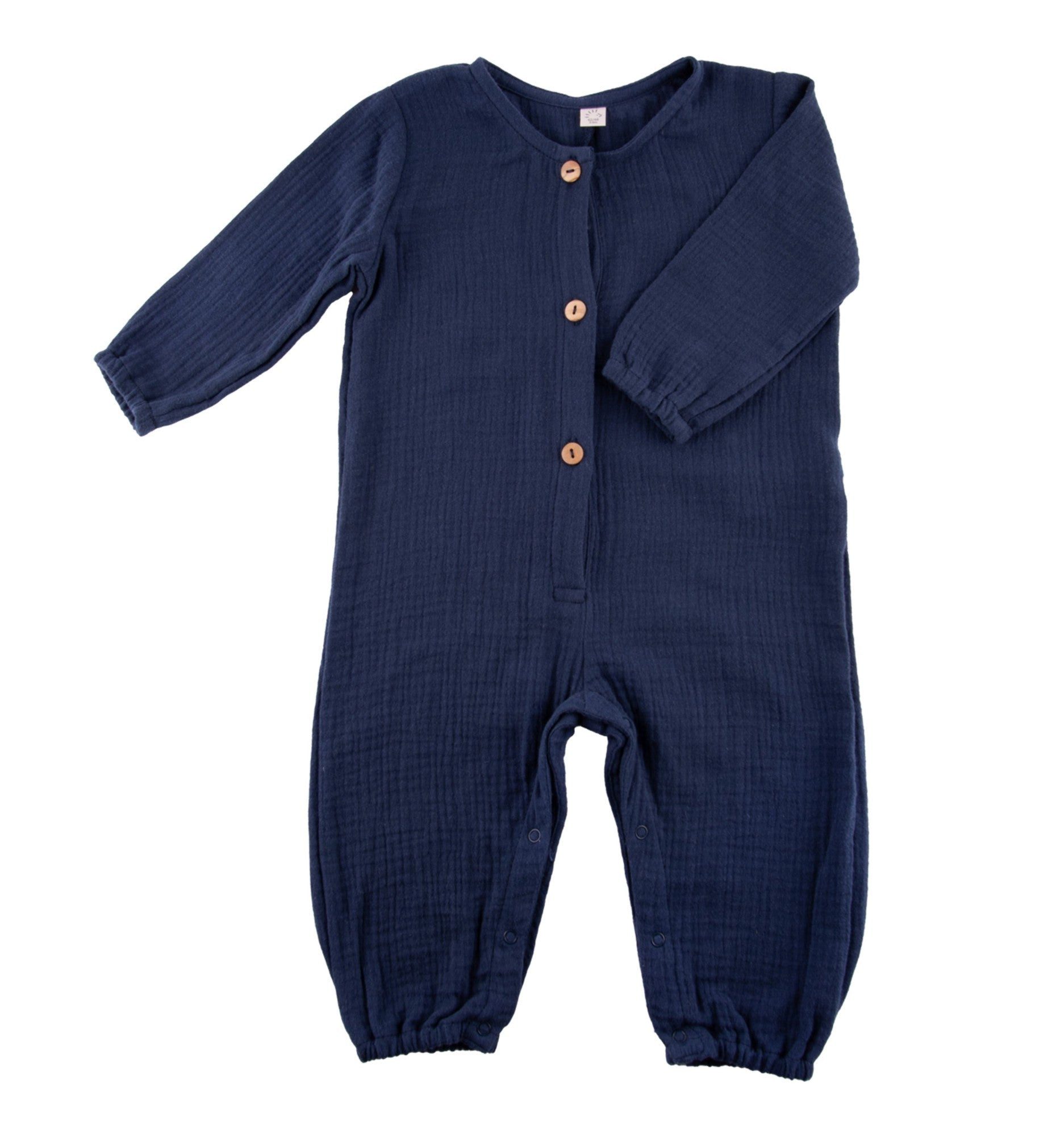 Popolini Strampler iobio Baby Langer Overall Regatta aus luftigem Musselin ideal im Sommer
