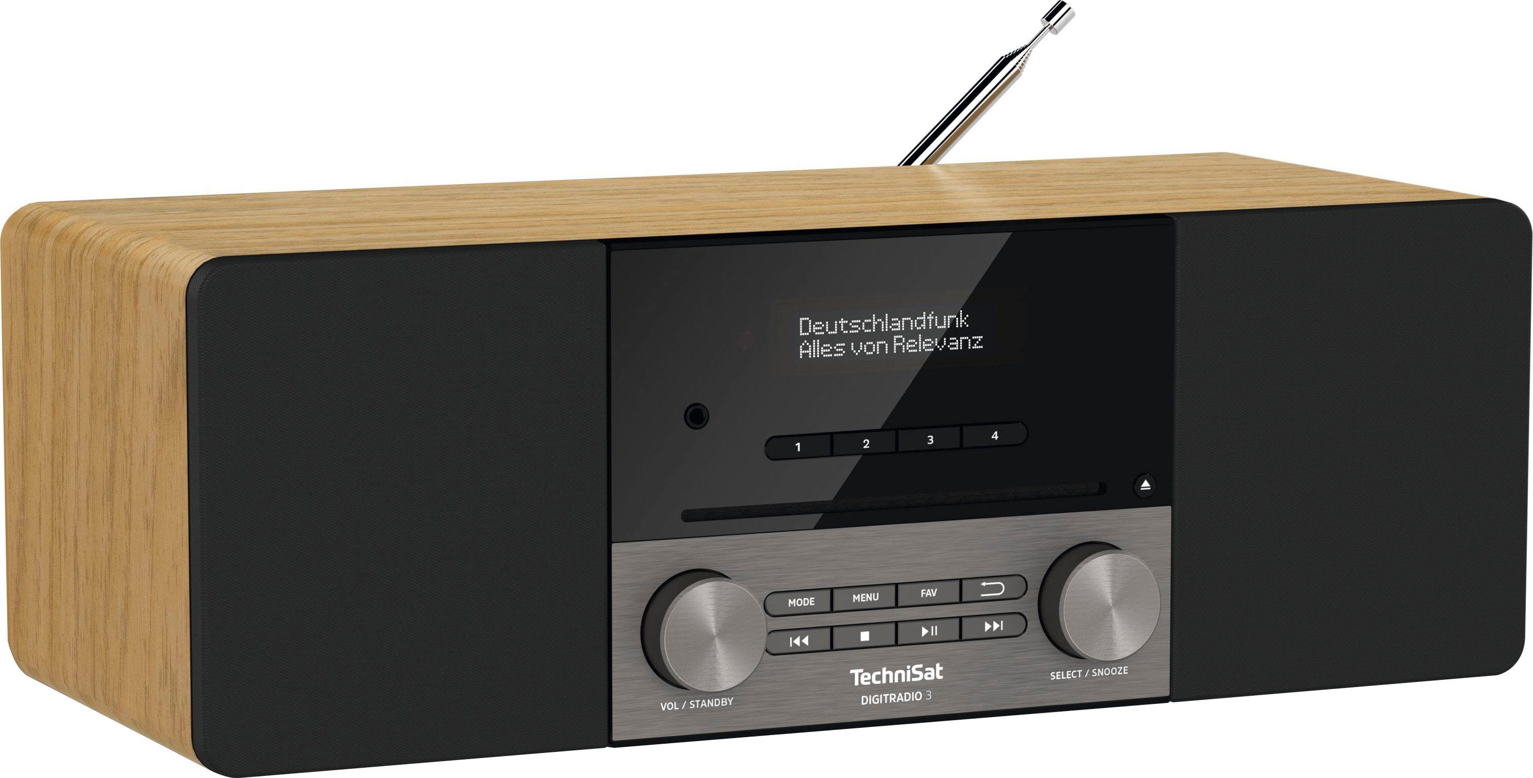 TechniSat CD-Player, W, (DAB) Made Digitalradio Germany) 20 (DAB), mit DIGITRADIO UKW (Digitalradio in 3 Eiche RDS,