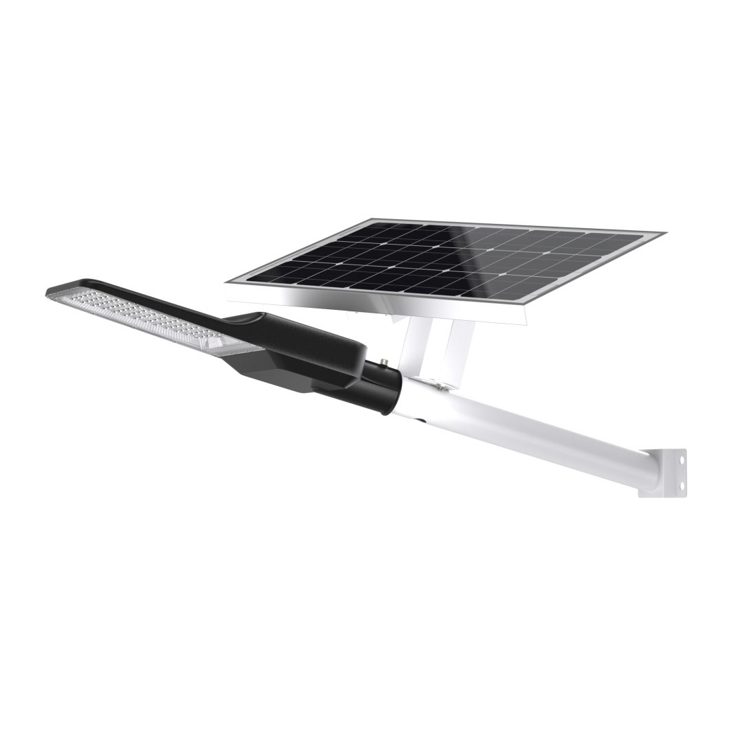 ENOVALITE LED Solarleuchte Solar-Straßenleuchte PRO, 40W PV, 5200lm, 6500K, IP65, LED fest integriert, Tageslichtweiß, kaltweiß, Wand- & Mastmontage, steuerbar mit Fernbedienung