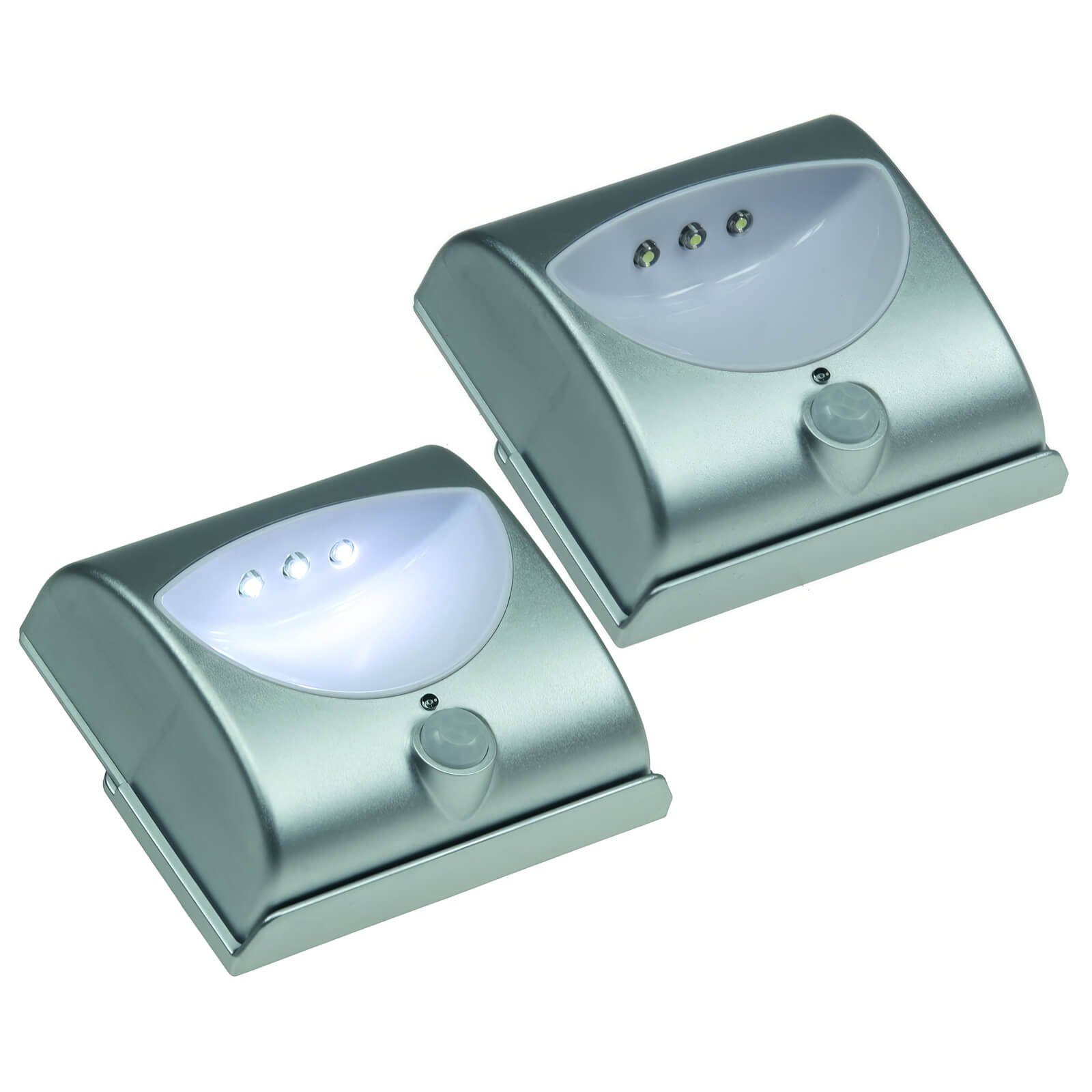 REV Ritter GmbH LED Wandleuchte 2er Set LED Treppenstufen Beleuchtung mit Bewegungsmelder, Bewegungsmelder, LED fest integriert, Tageslichtweiß