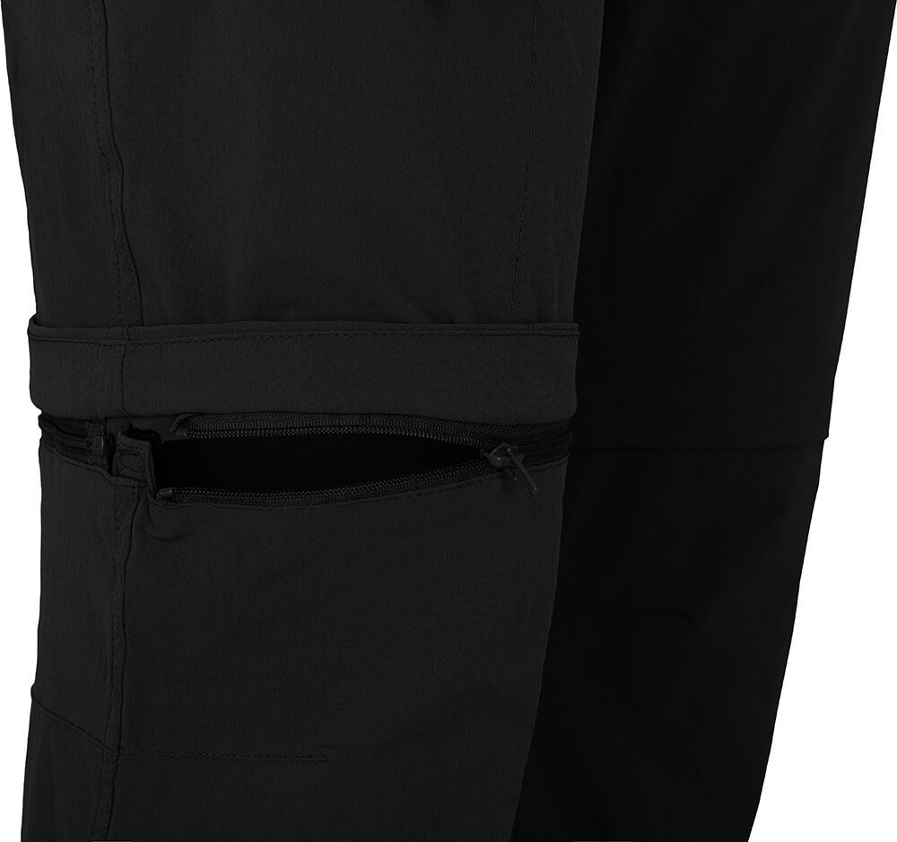 Bergson Damen Zipp-Off Wanderhose, YORK schwarz Zip-off-Hose vielseitig (slim) Normalgrößen, pflegeleicht,