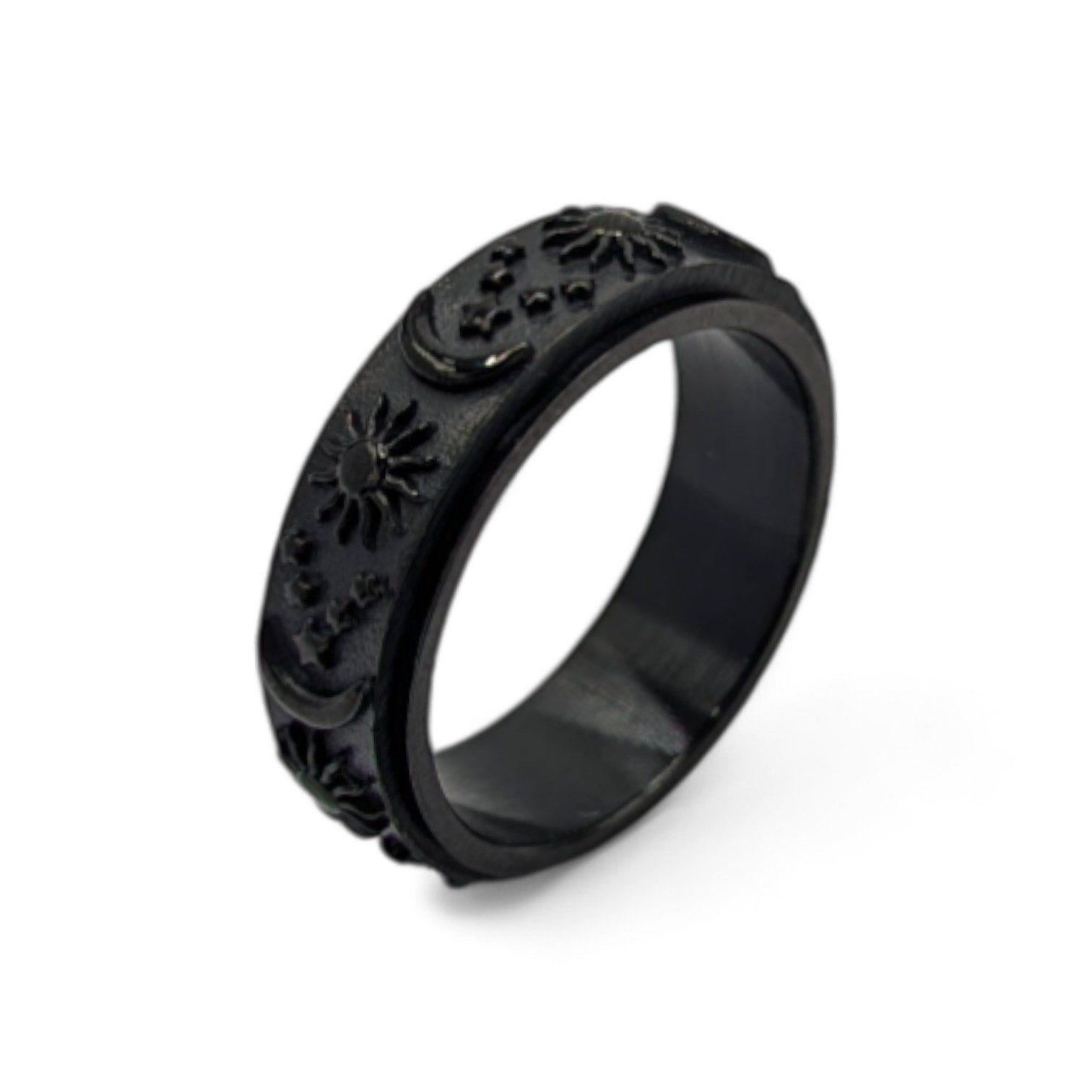 Eyecatcher Fingerring Drehbare Anti-Stress Ringe aus Edelstahl mit Sonne- u günstig online kaufen