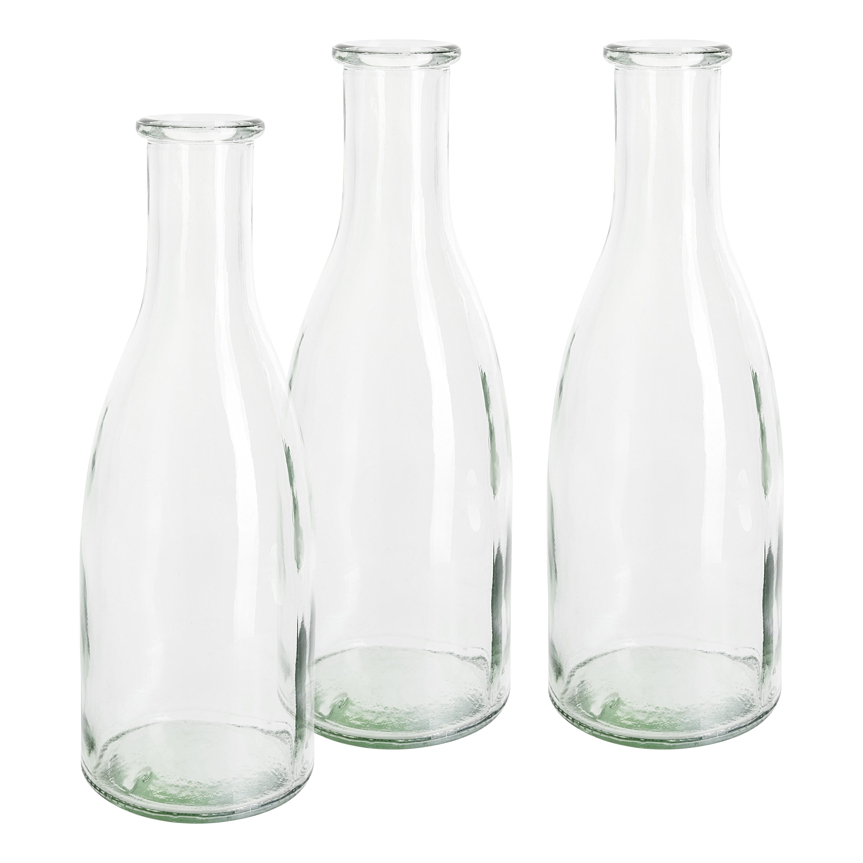 VBS Dekovase Flaschenvasen, 3er-Set, H 18 cm, ca. 300 ml