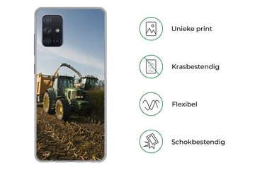 MuchoWow Handyhülle Traktor - Anhänger - Mais - Grün - Landleben, Handyhülle Samsung Galaxy A51, Smartphone-Bumper, Print, Handy
