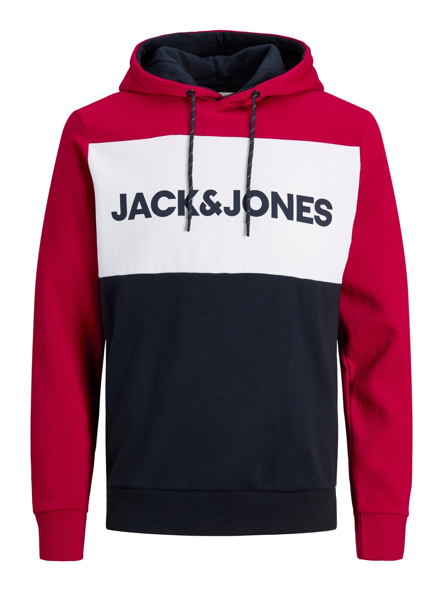 Jack & Pullover Warmer Rot JJELOGO Hoodie Sweater Print Logo in Jones Hoodie 4416
