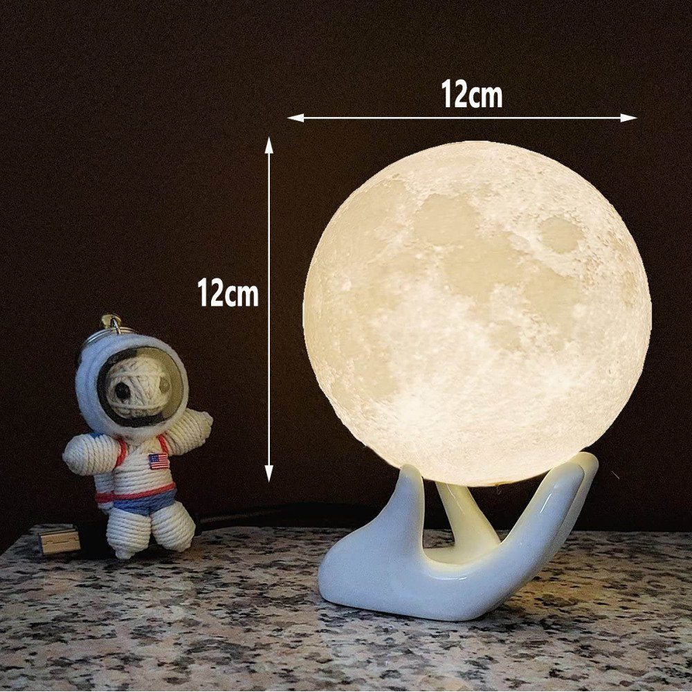 12 Nachtlicht 3D Mond Touch Mondlampe, LED Nachtlicht LED Nachtlichter cm Lampe, AUKUU