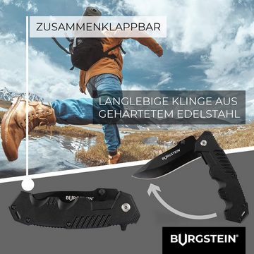 Burgstein Taschenmesser Outdoor Taschenmesser "Black Combat" - Scharf, Edelstahl-Titan Klinge, Default Title