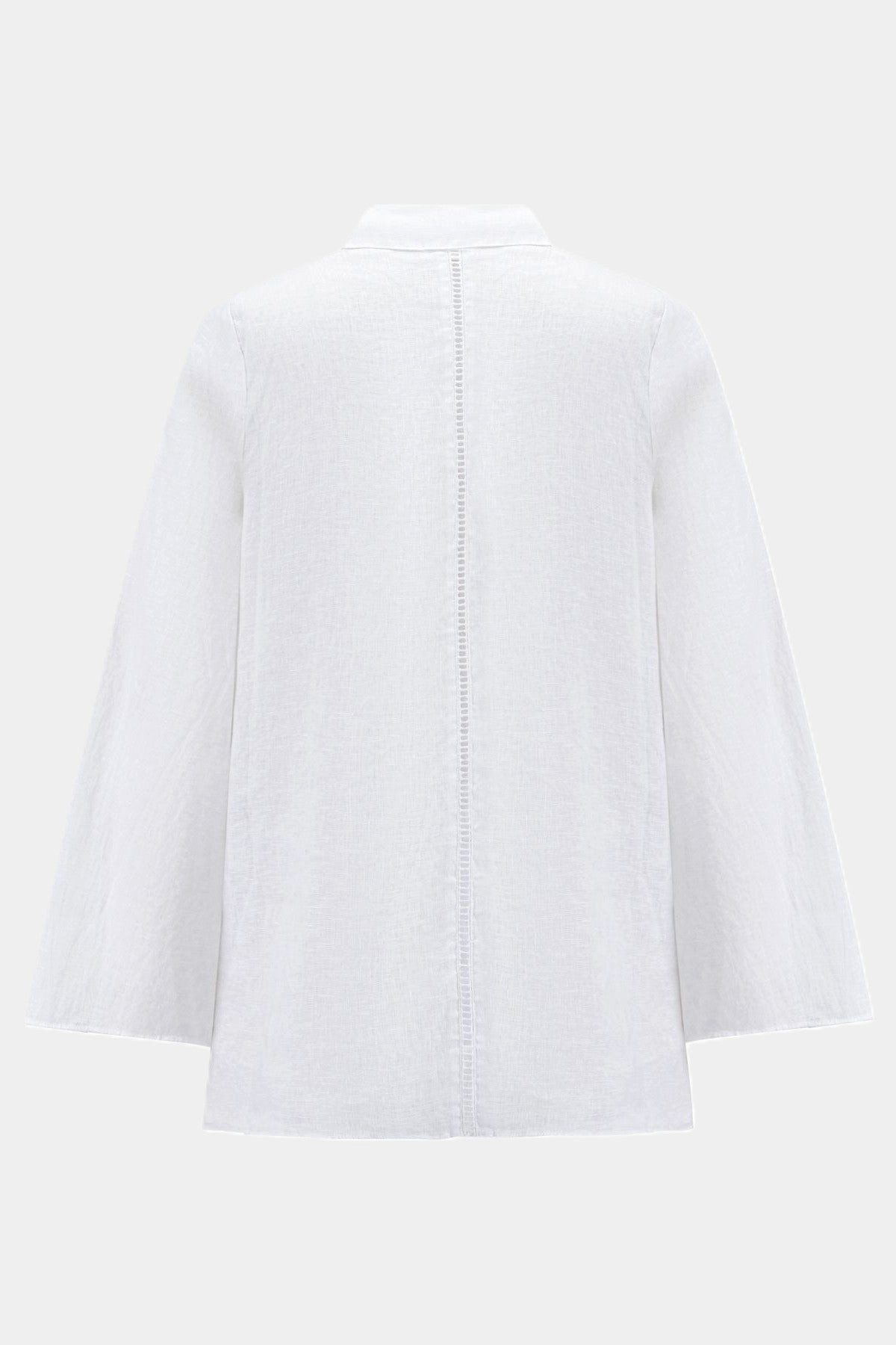 NADINE H Blusenshirt Nadine H Leinenbluse mit V-Ausschnitt und feiner Lochstickerei in
