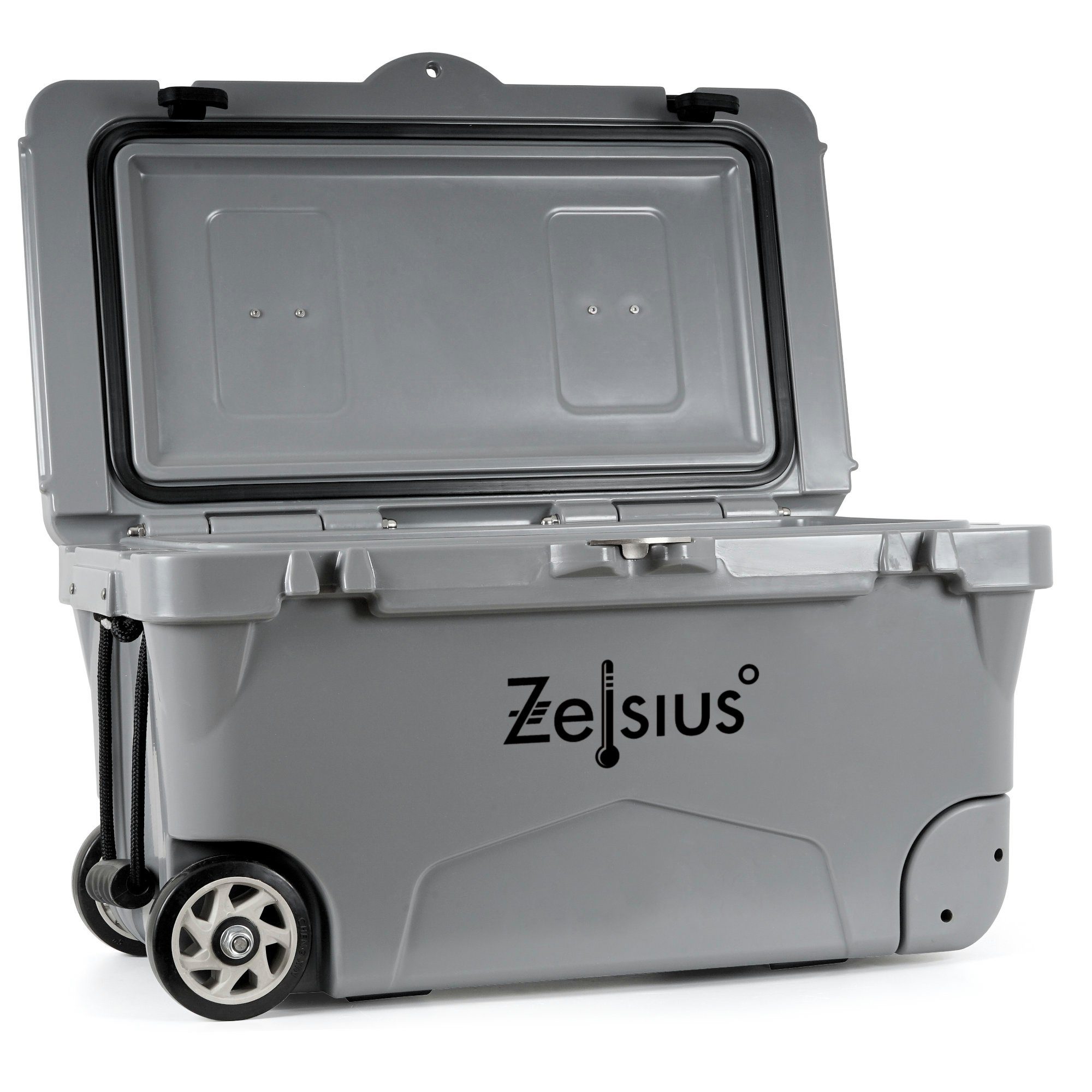 Zelsius Kühlbox Kühlbox grau 50 Liter mit Räder, Cooling Box für Auto  Camping, 50 l, mit Rädern