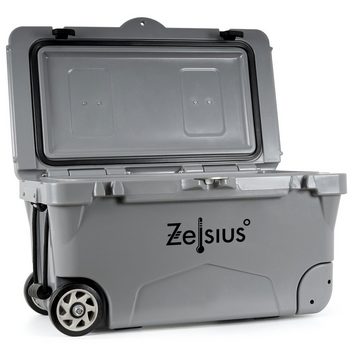 Zelsius Kühlbox Kühlbox grau 50 Liter mit Räder, Cooling Box für Auto Camping, 50 l, mit Rädern